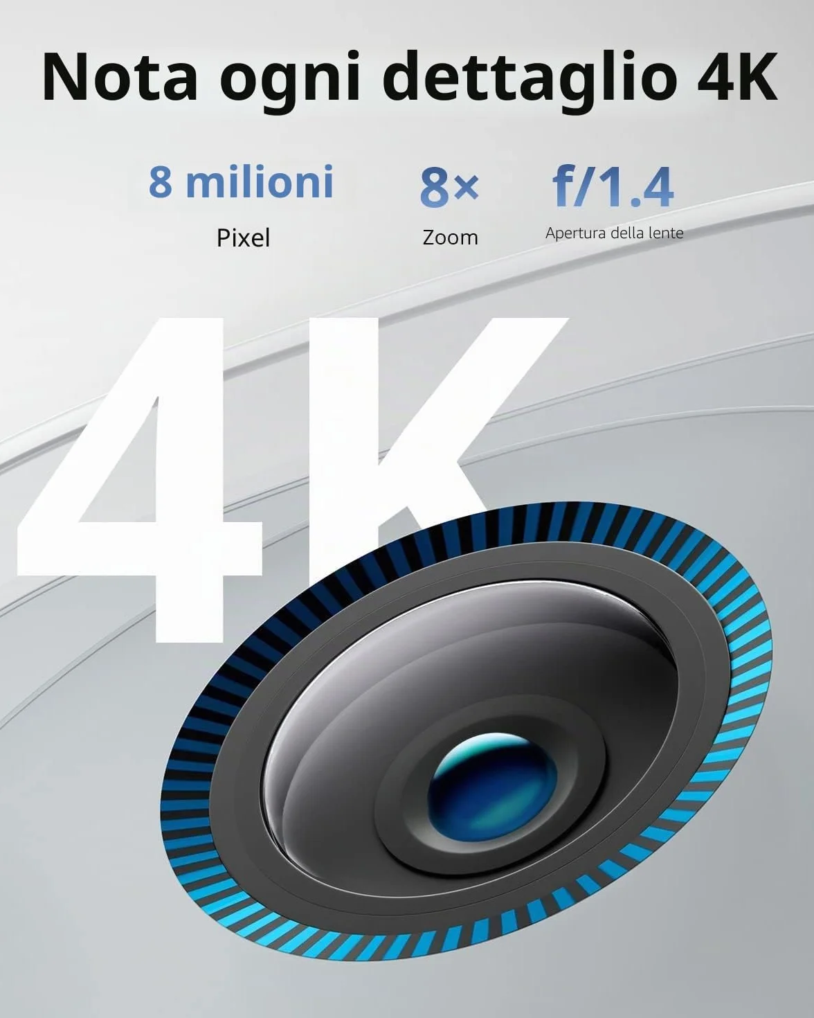 eufy Security eufyCam S330(eufyCam 3), telecamera wi-fi esternoi, telecamera pannello solare, risoluzione 4K, riflettore e visione notturna a colori, Nessun Costo Mensile, Kit di 4 telecamere
