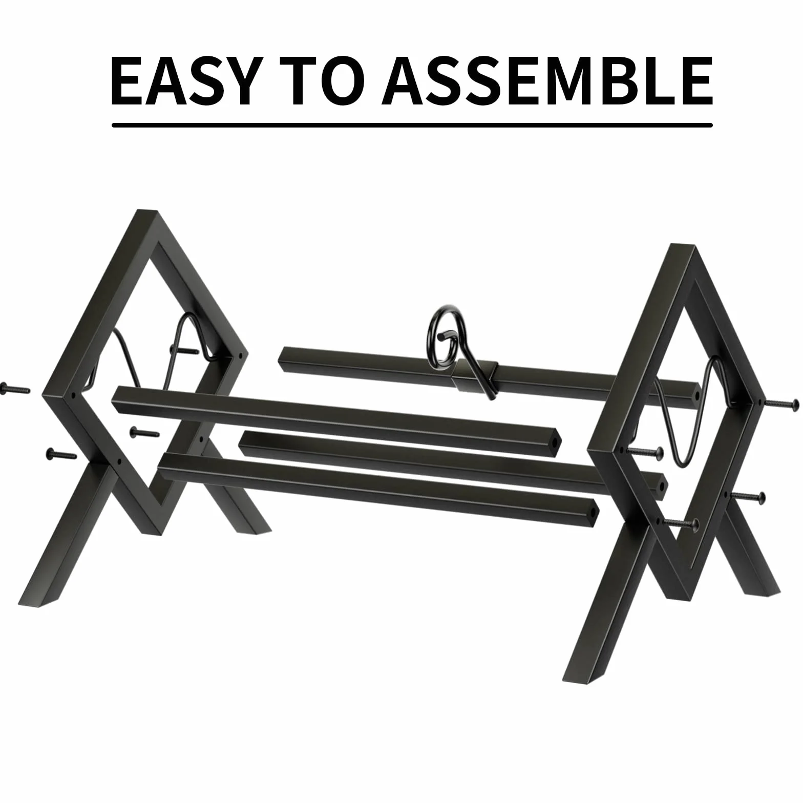 EKNITEY Supporto per dischi in vinile, supporto per dischi in metallo, 80-100 LP, organizer per album audio, facile da montare, nero