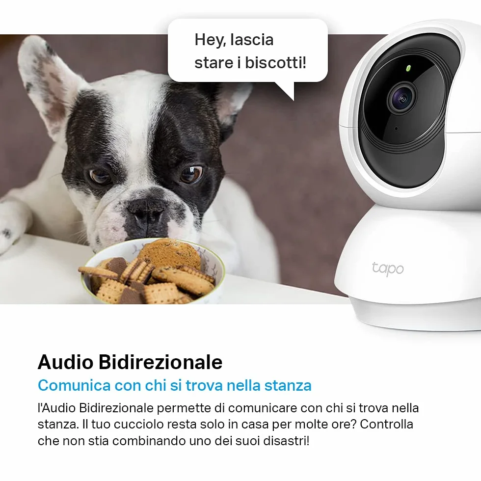 Tapo C210P2 Telecamera Wi-Fi Interno 2K 3MP Videocamera Sorveglianza Visione Notturna Alexa Google Assistant 2 Confezione