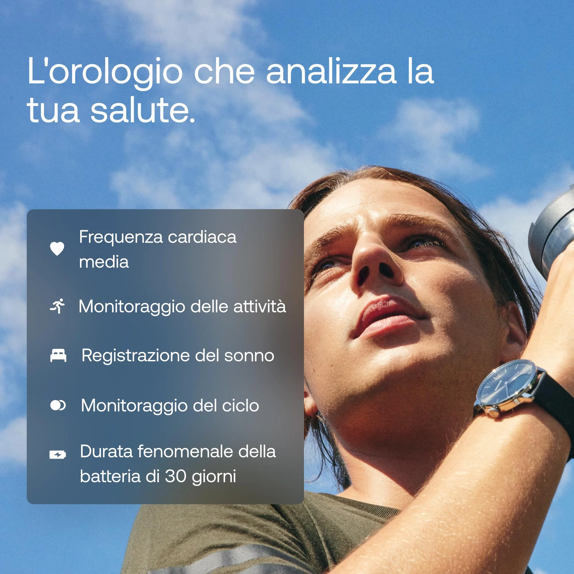 Withings ScanWatch Light - Smart Watch ibrido con monitoraggio della frequenza cardiaca, fitness tracker, monitoraggio del ciclo, monitoraggio del sonno