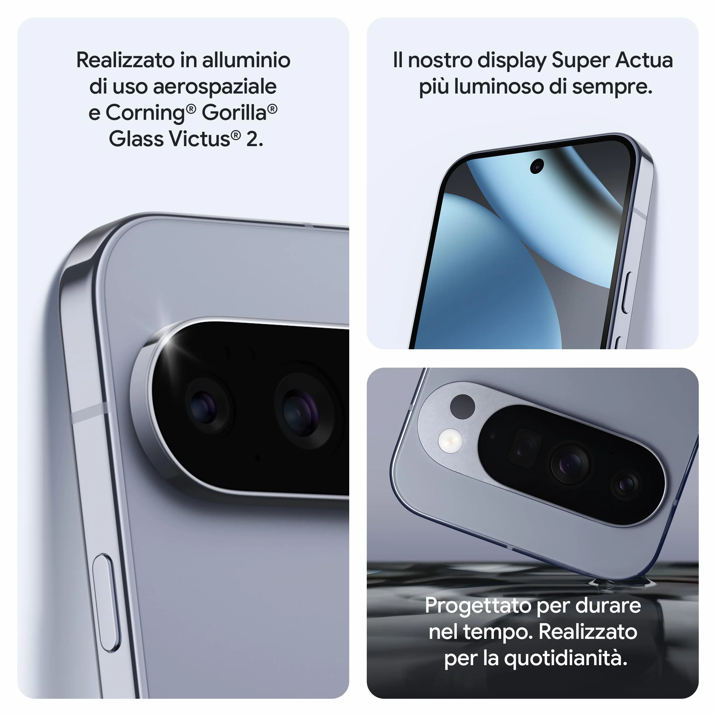 Google Pixel 10 Pro - Smartphone Android sbloccato con Gemini, sistema a tripla fotocamera posteriore, autonomia di oltre 24 ore e display Super Actua da 6,3" - Grigio argento, 128GB