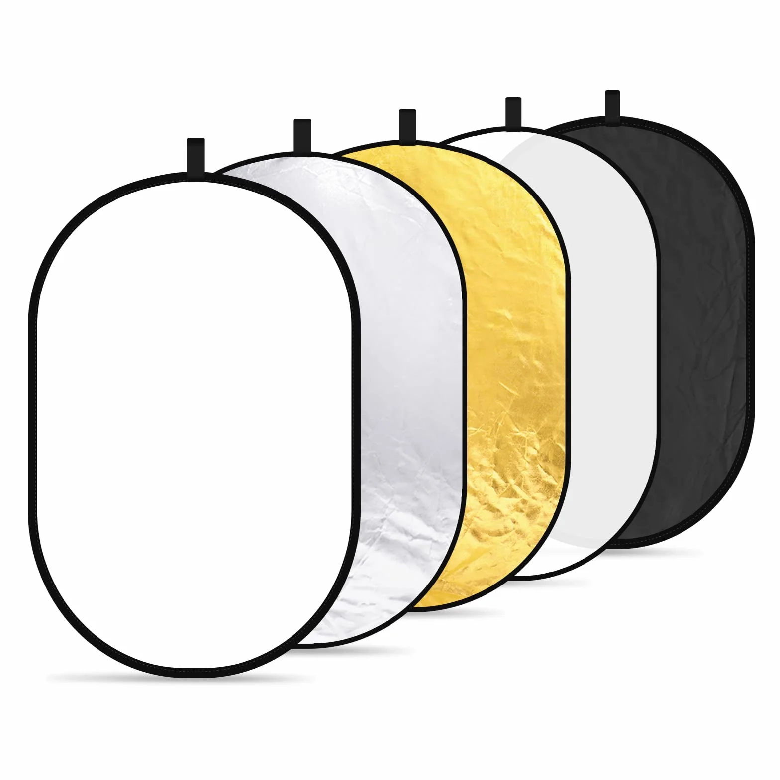 NEEWER Rifletto di Luce per Fotografia 24"x36"/60x90 cm, Multi Disco Pieghevole Portatile 5 in 1 da Borsa - Diffusore Traslucido, Argento, Oro, Nero, Bianco per Illuminazione da Studio ed Esterni