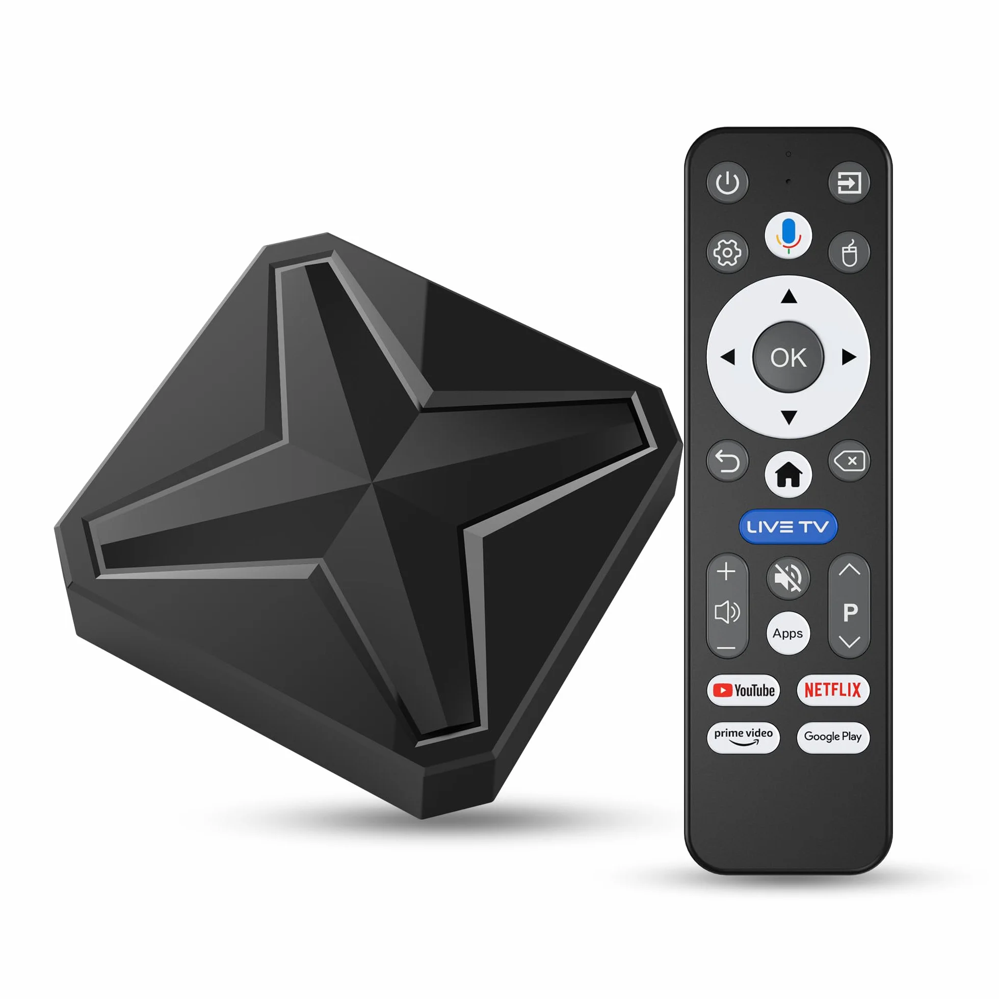 Android 14.0 TV Box, Android TV Box 8k HD 2GB RAM 16GB ROM RK3518 Quad Core Cores A53 Mali 450 MP2 GPU Supporto 2.4/5.8G WiFi 6 10/100 Ethernet BT 5.4 Intelligente TV Box