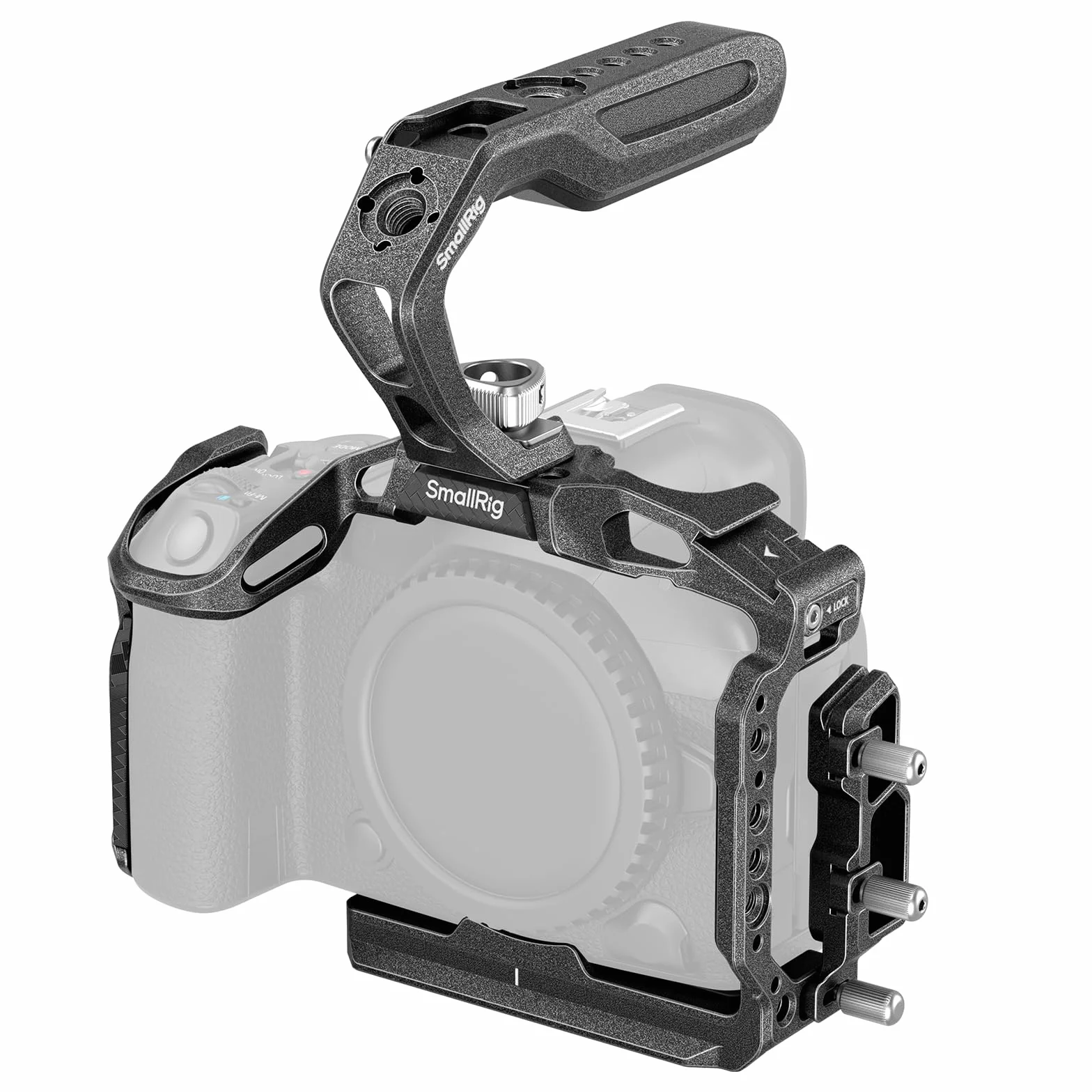 SMALLRIG R5 II Cage Kit per Canon EOS R5 Mark II con Maniglia Superiore e Morsetto per Cavo Dedicato, "Black Mamba" Gabbia per Fotocamera con Slitta Fredda "HawkLock" Integrata - 4976