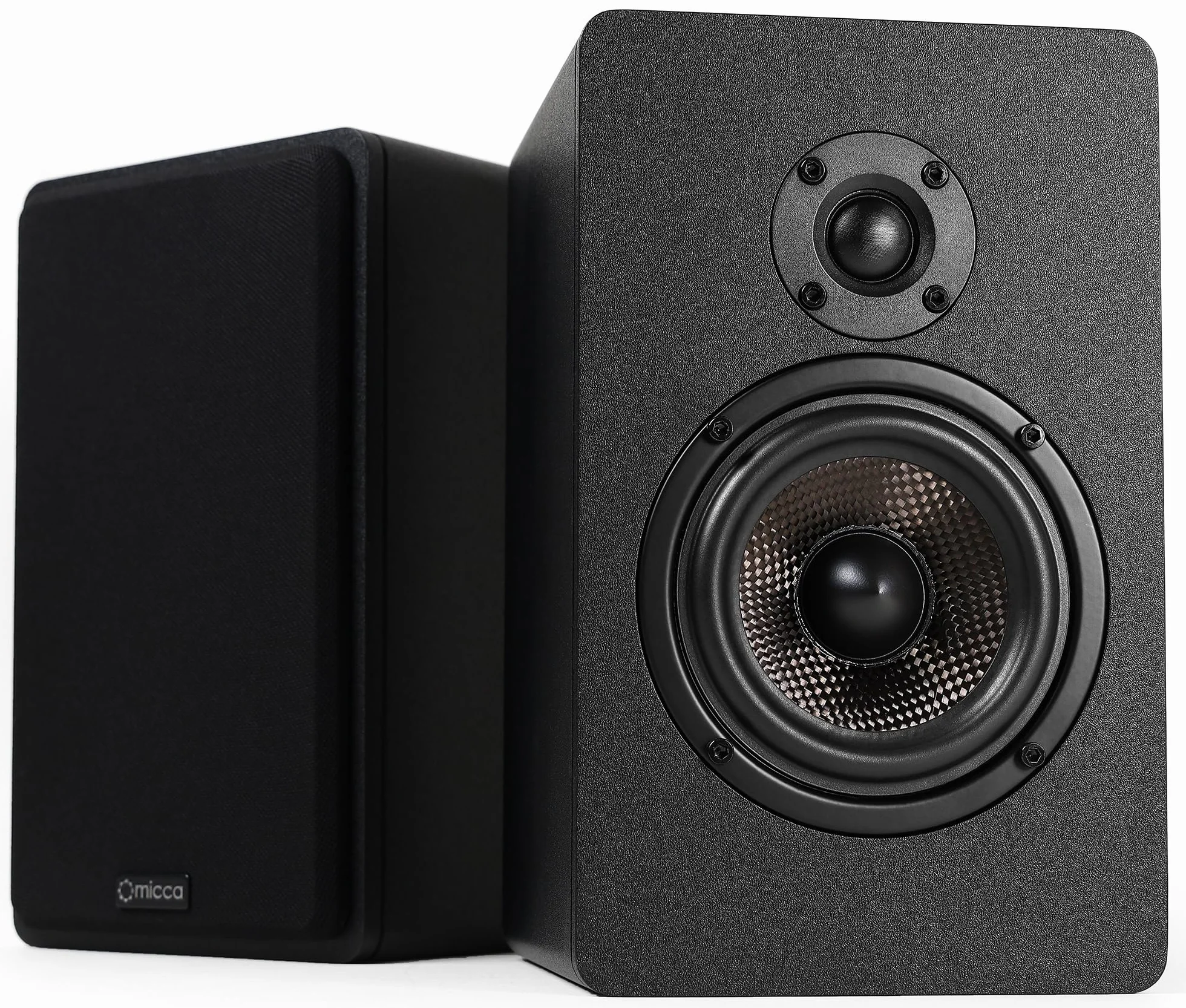 Micca MB42X G2 - Altoparlanti passivi da scaffale per home theater, suono surround, stereo e monitor passivo vicino al campo, 2 vie (nero, coppia)