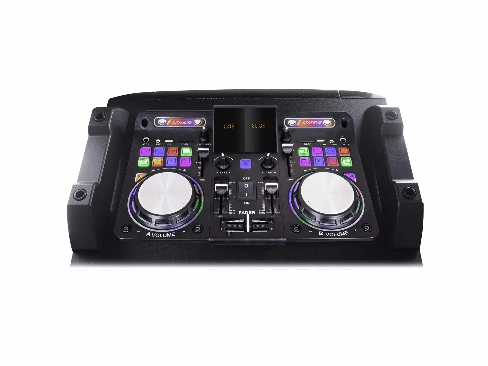Trevi XFest XF 4500 DJ Altoparlante Amplificato 500W, Cassa Wireless Portatile, Microfono Dinamico per Karaoke, 2 USB/AUX IN, Jack 3.5mm, Funzione TWS, Jack 6.3mm per ingresso Guitar e Microfono