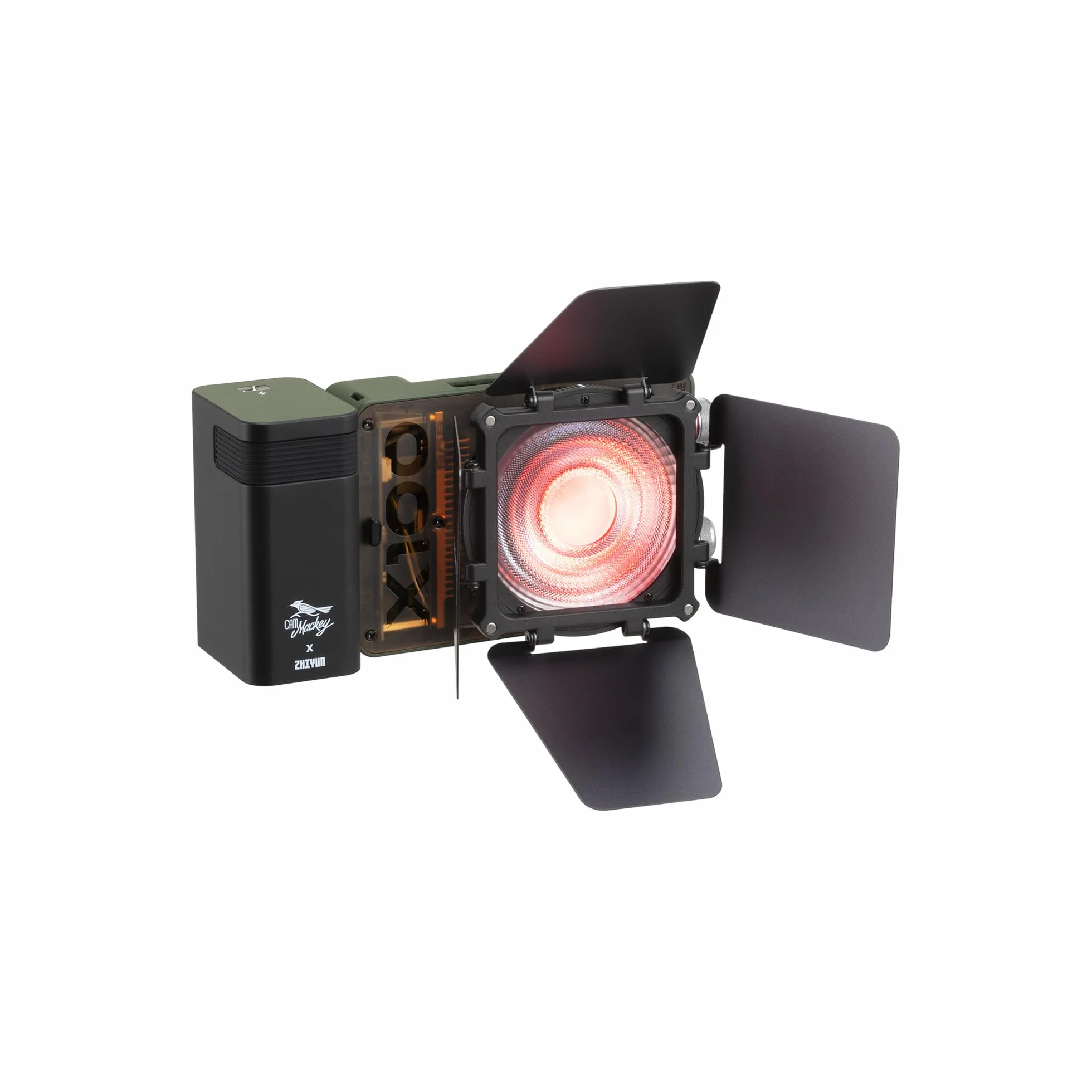 ZHIYUN Pacchetto modificatore luce video Il deflettore a quattro lamelle modifica l'angolo di luce ed è utilizzabile con il riflettore Mini Lens per X100 RGB, X100 Bi-color, CX100, CX50, X60