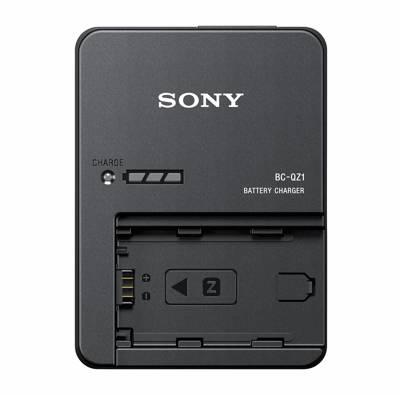 Sony BC-QZ1 – BCQZ1.CEE Caricabatterie rapido (per batterie NP-FZ100, elevata velocità di ricarica, ideale per riprese fotografiche e video professionali, compatibile con fotocamere Alpha e FX)
