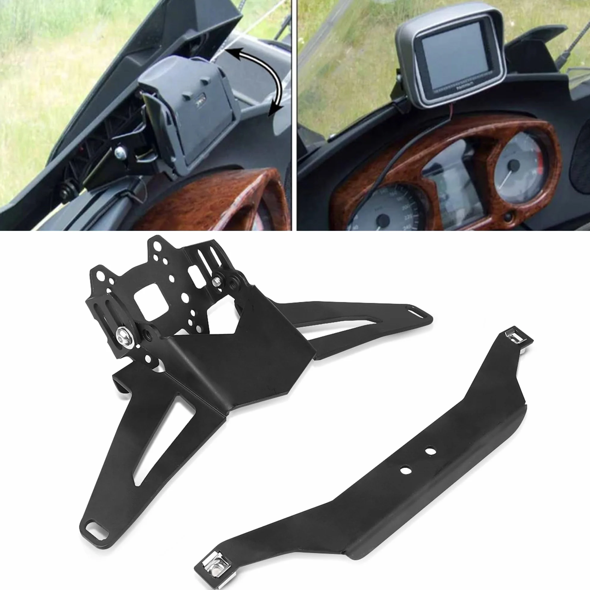 R1200RT 2005-2009 Moto Navigazione Staffa Anteriore Supporto del Telefono GPS per R1200 RT R 1200 RT 2005 2006 2007 2008 2009 -Nero