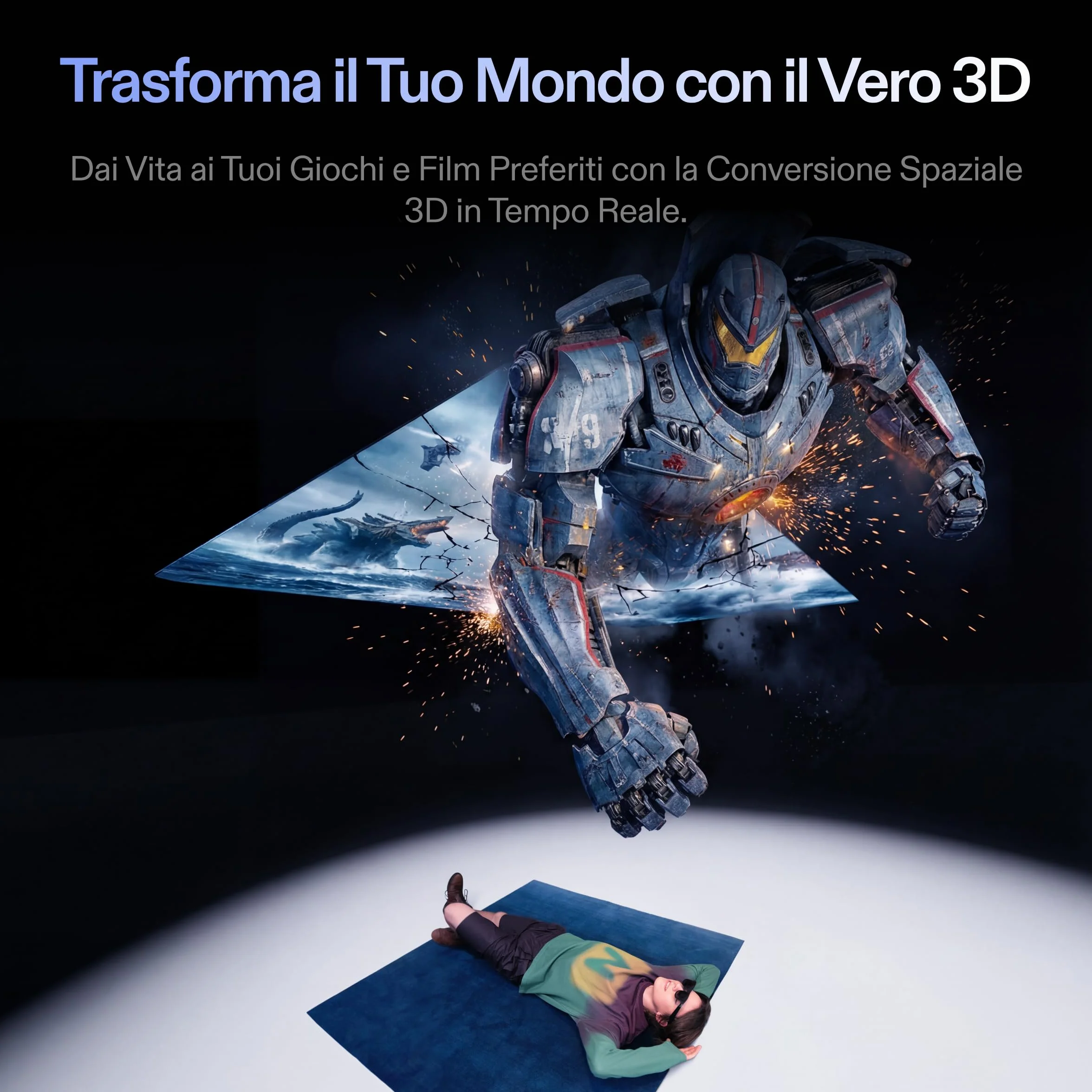XREAL 1S Occhiali AR, Schermo Virtuale da 500", Occhiali Intelligenti con FOV 52°, 3DoF Nativo, REAL 3D, Chip X1, Compatibili con Tutti i Dispositivi USB-C DP iPhone 17/16/15 Cobalt