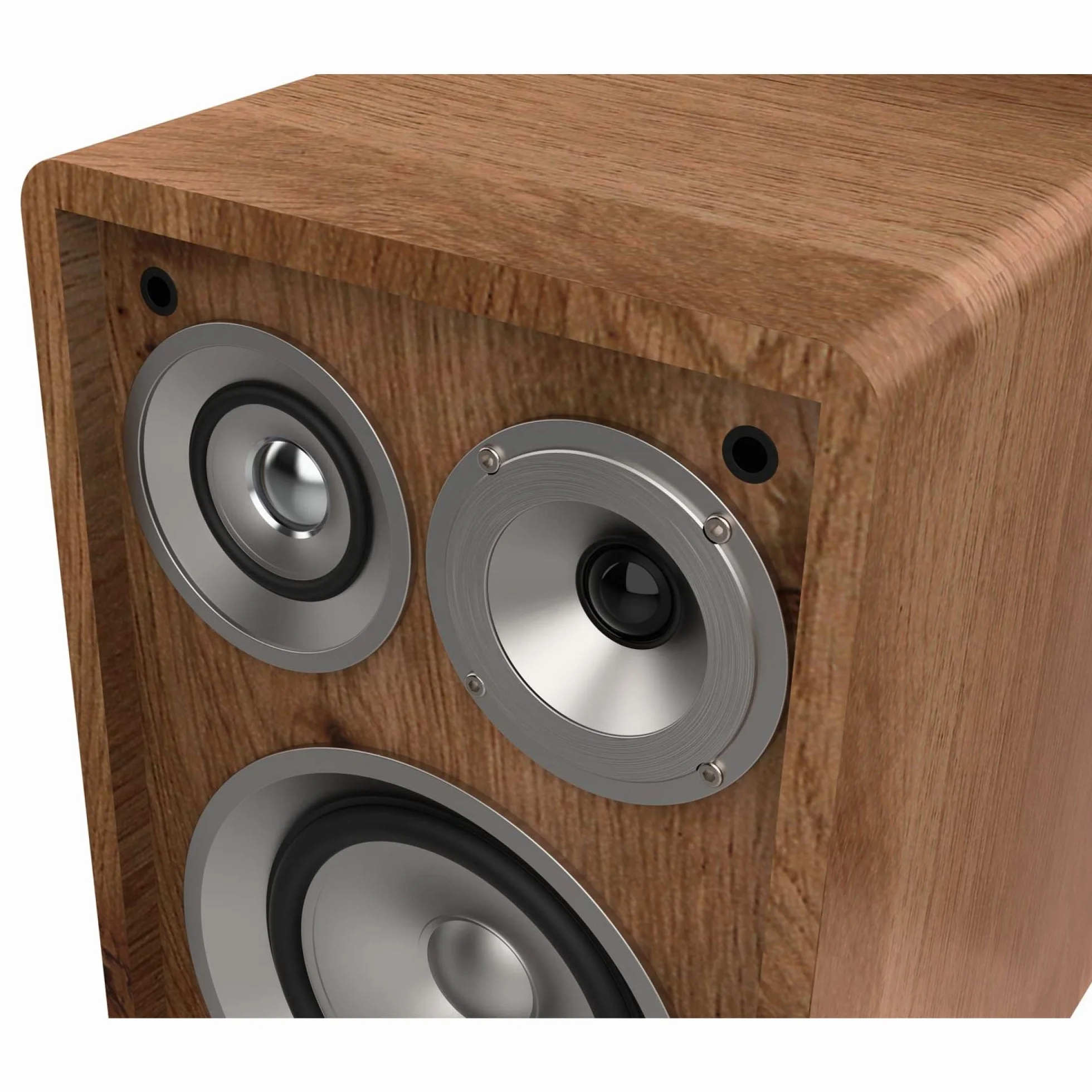 Wiibo Vintage 6 Walnut - Diffusori da Scaffale HiFi - Potenza 100W - Diffusori a 3 Vie - Griglia Rimovibile - Tweeter da 2", Squawker da 3" e Woofer da 5" - Suono Surround