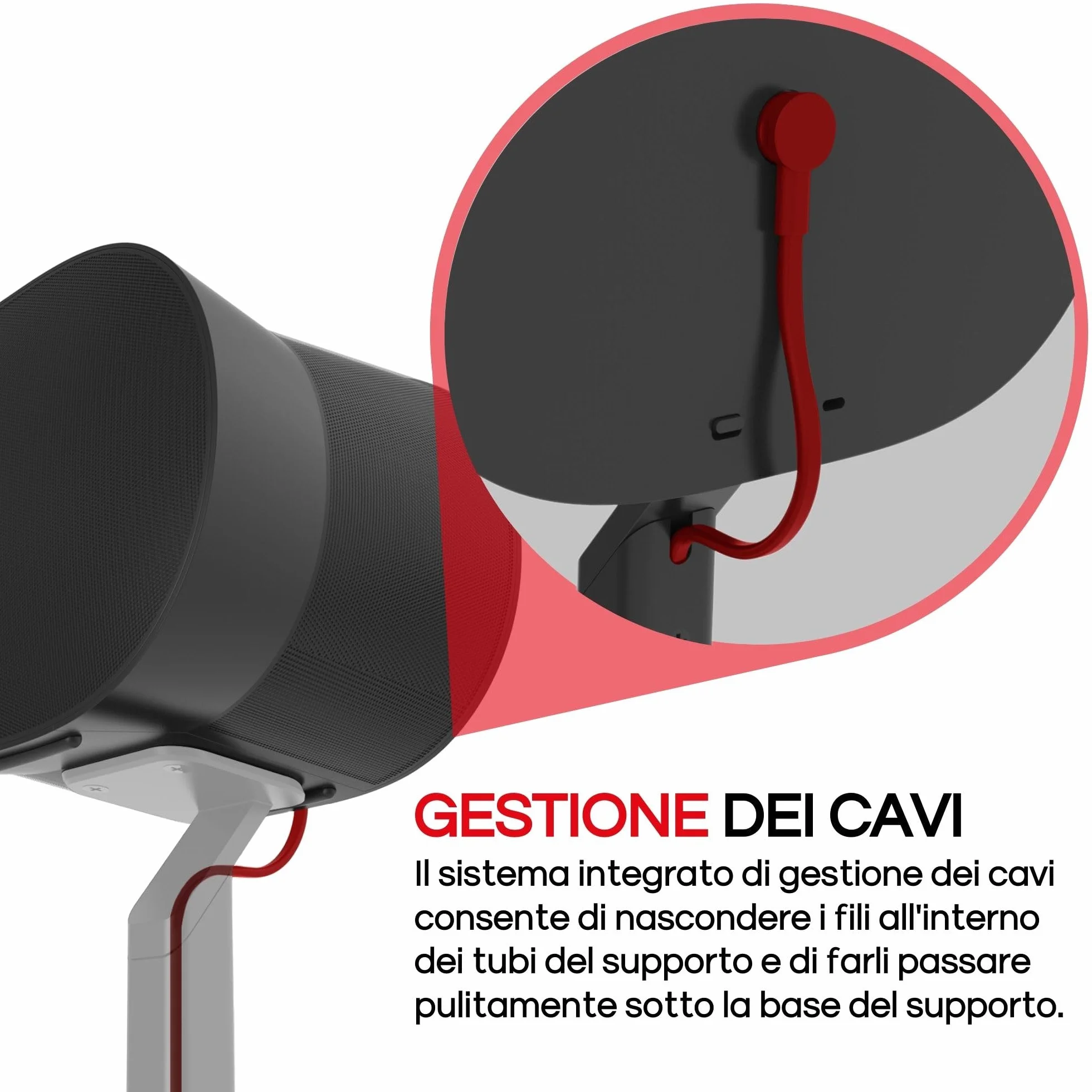 ERA300 Supporto da Pavimento, Design in metallo di Alta Qualità Supporto per Altoparlanti Compatibile con Sonos ERA 300, Accessori Inclusi, Gestione Cavi, Progettato nel Regno Unito, Nero Pacco Doppio