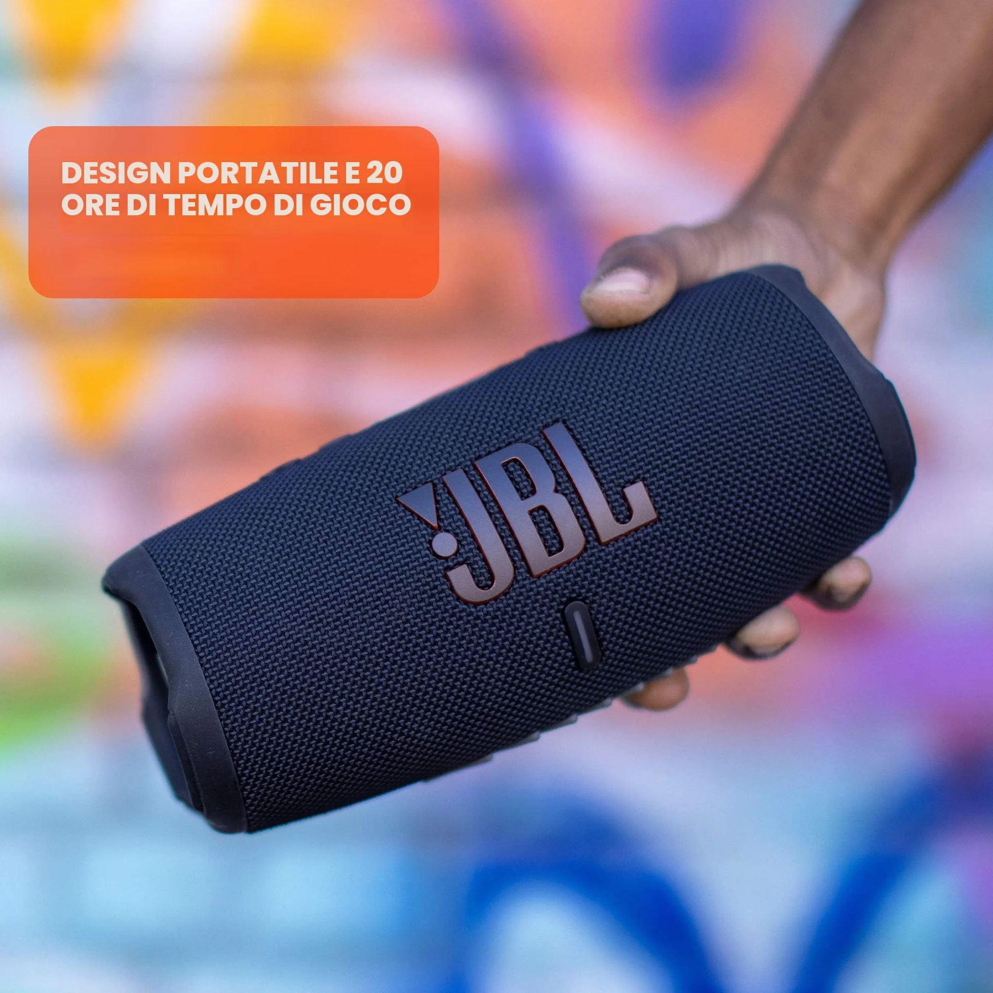 JBL Charge 5 - Altoparlante Bluetooth portatile impermeabile IP67, carica USB e uscita - Nero