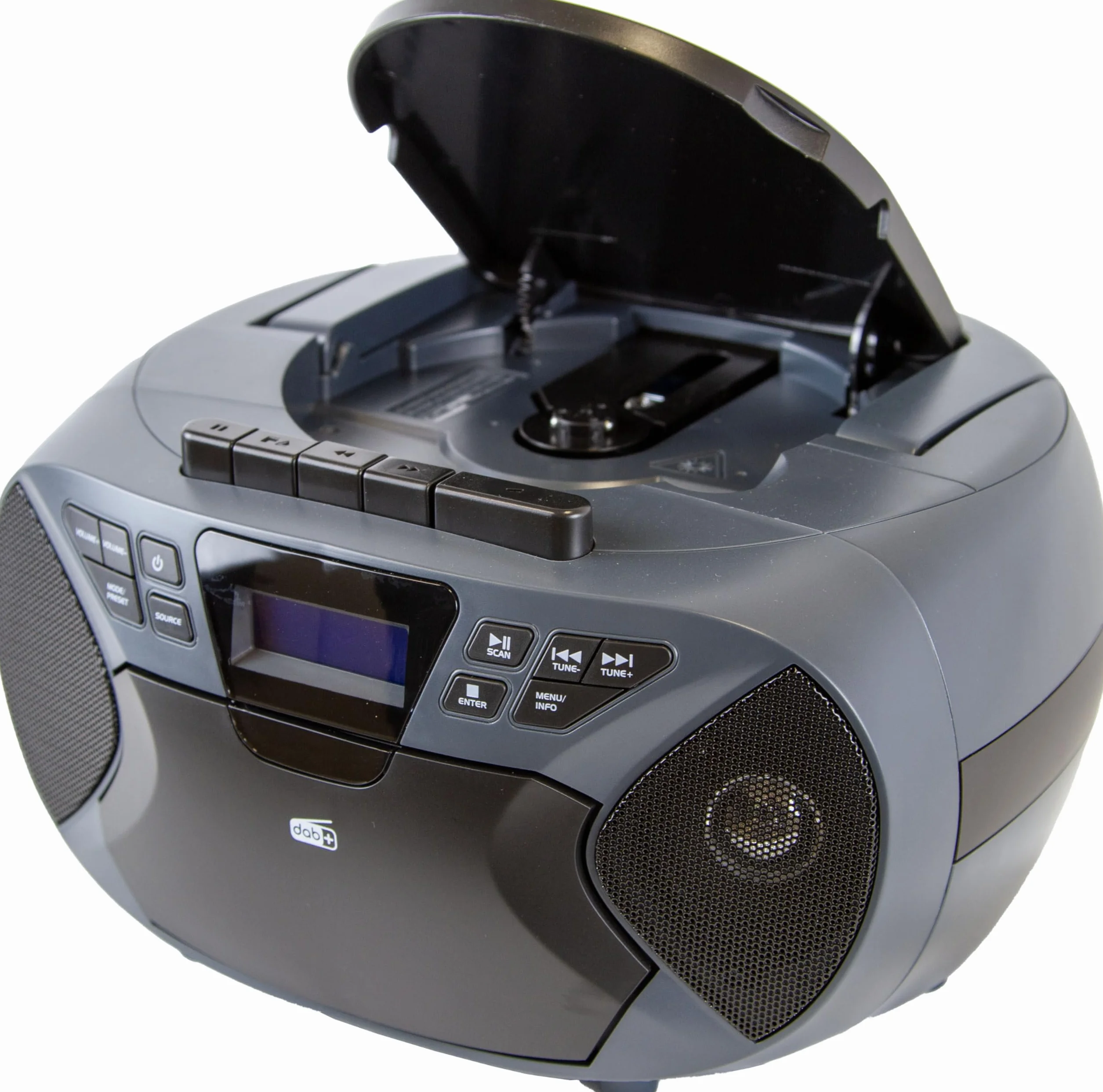 Majestic AH 2430 DAB - Boom Box Portatile Lettore CD, Radio DAB e FM, Riproduttore cassette, Ingresso AUX-IN, Nero