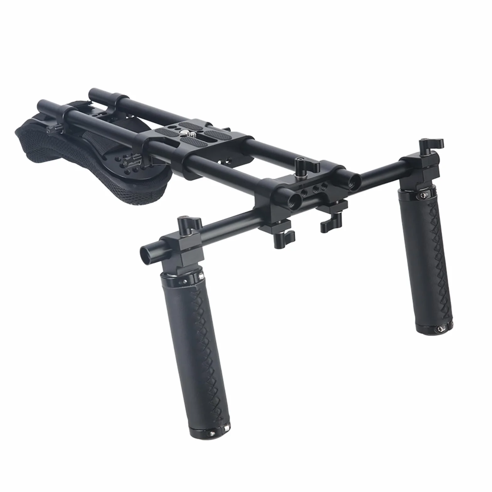 NICEYRIG Sistema di supporto per spalla 15 mm, per videocamere DSLR Cinema, supporto a spalla con piastra di base, asta in lega di alluminio da 15 mm, set di maniglie - 435