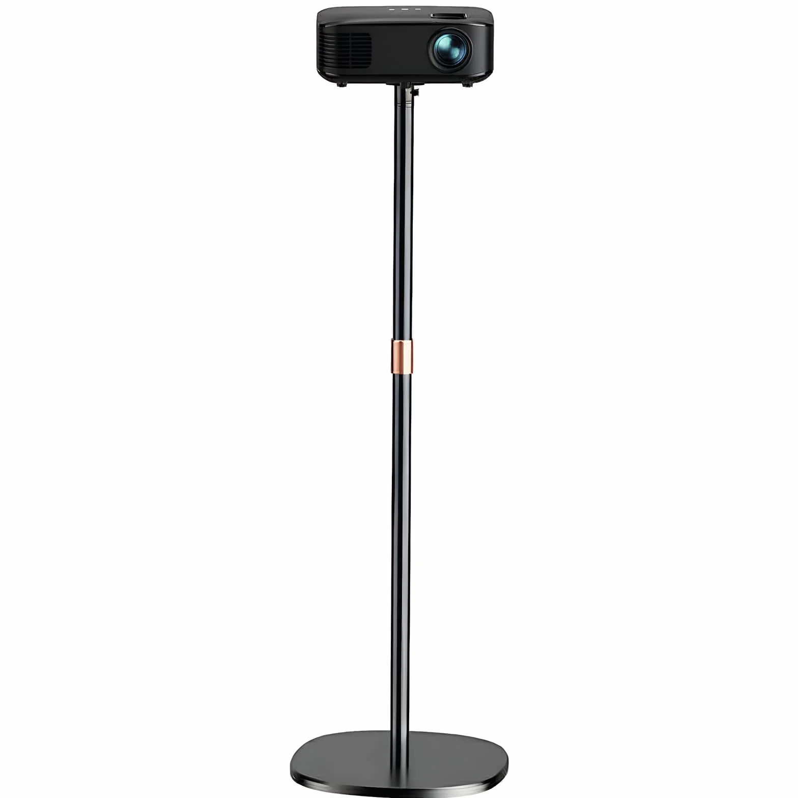 Supporto per Proiettore, Supporto Girevole a 360° per la Maggior Parte dei Proiettori, Altezza Regolabile 128-164 cm, con Base Resistente per Home Cinema, Sala Giochi, Ufficio