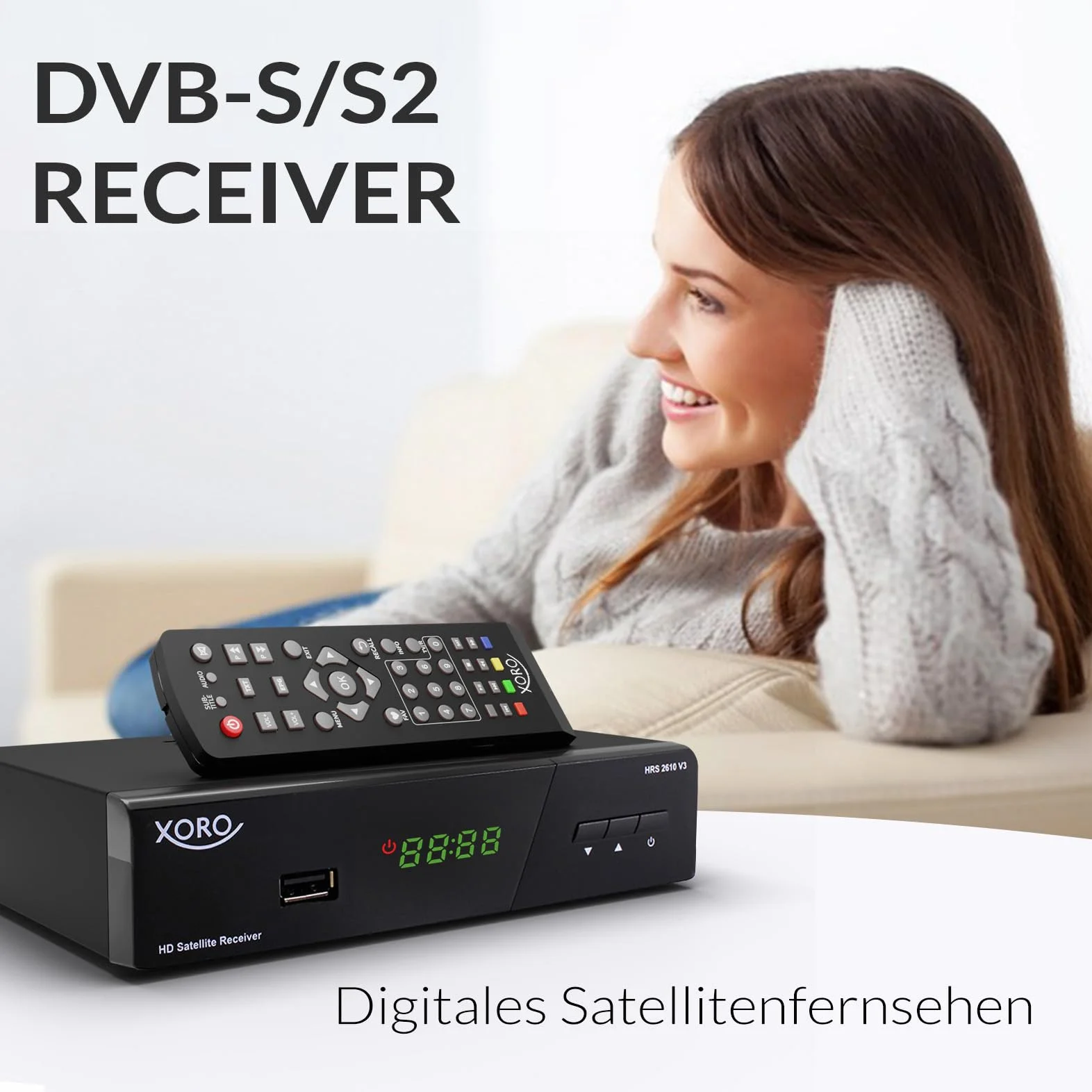 XORO HRS 2610 - Ricevitore satellitare digitale con connessione HDMI e SCART, LAN, compatibile con Unicable, lettore multimediale USB 2.0, elenco canali ASTRA 19.2 preprogrammato