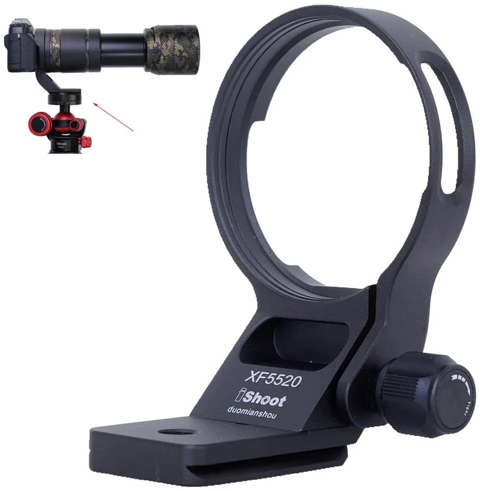Anello di montaggio per treppiede compatibile con Fuji XF 70-300 f/4-5.6 R LM OIS WR e Fujifilm XF 55-200mm f/3.5-4.8 R LM OIS, staffa di supporto piastra a sgancio rapido per treppiede Arca-Swiss Fit