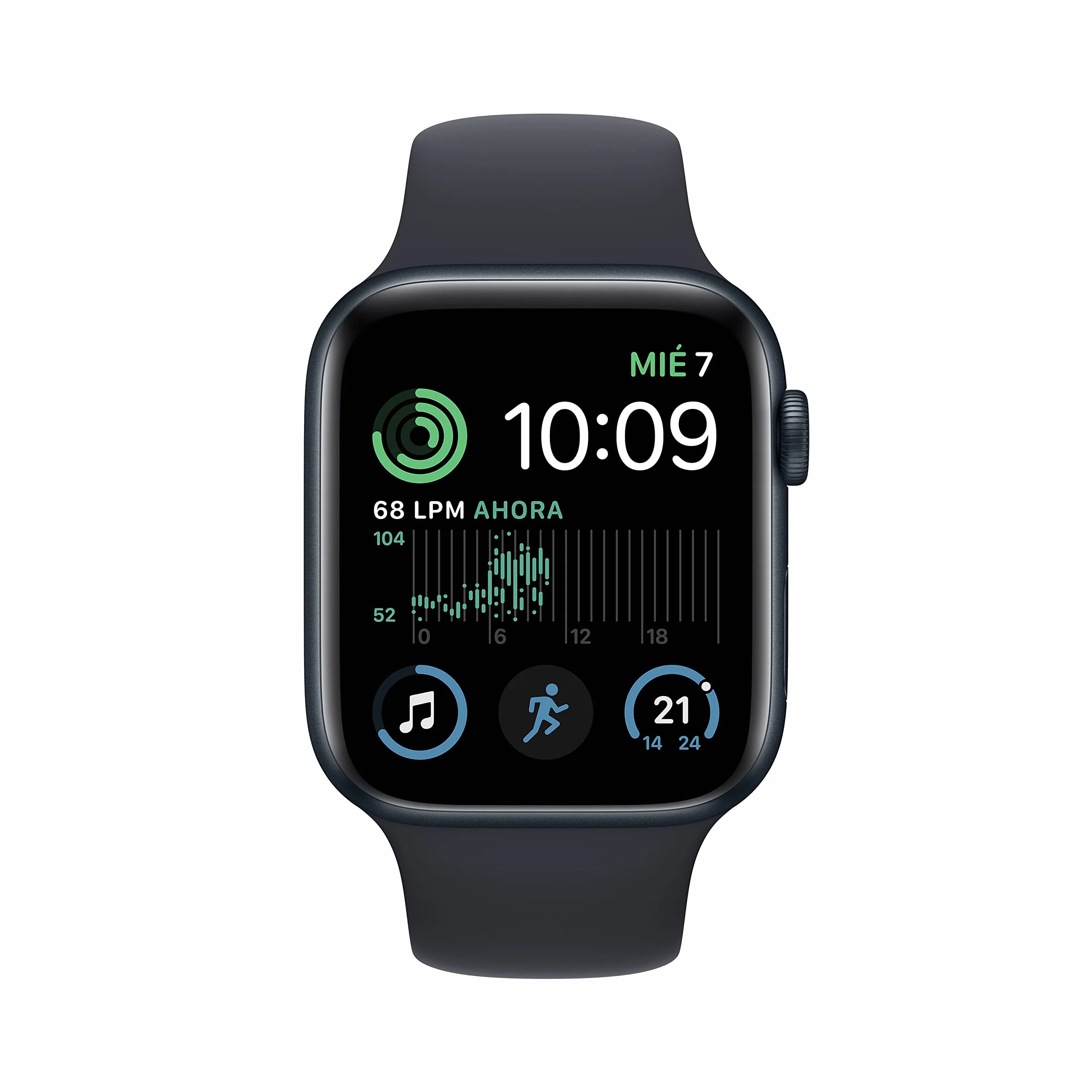 Apple Watch SE (2ª gen) (GPS, 44mm) Cassa in alluminio color mezzanotte con Cinturino Sport color mezzanotte - Regular (Ricondizionato)