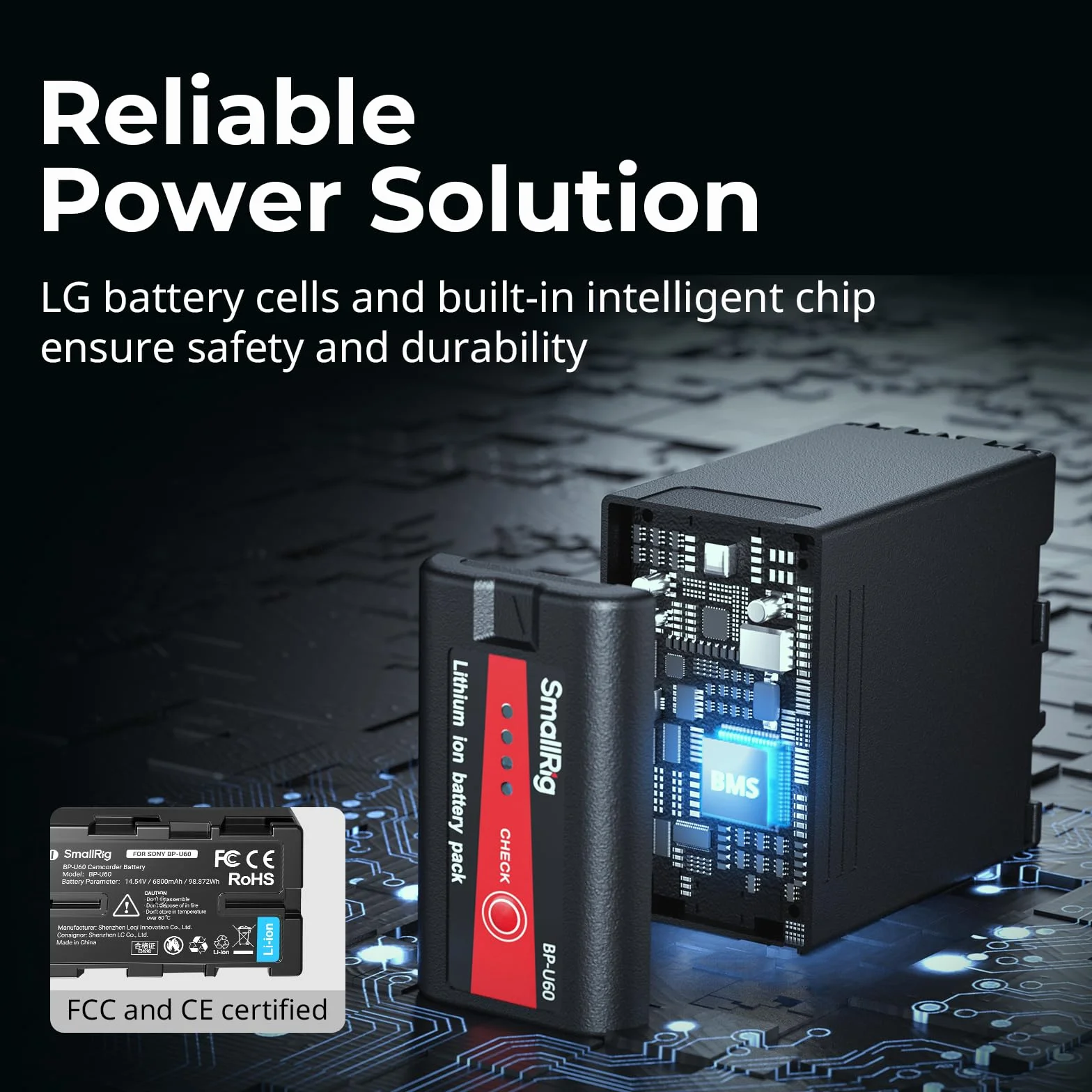 SMALLRIG Batteria con Indicatore di Batteria, Batteria Sostitutiva da 99 Wh / 6800 mAh per Videocamera per Sony FX6, FX9, FS5, FS7, FS5M2, FS7M2, X280, Z280-4670