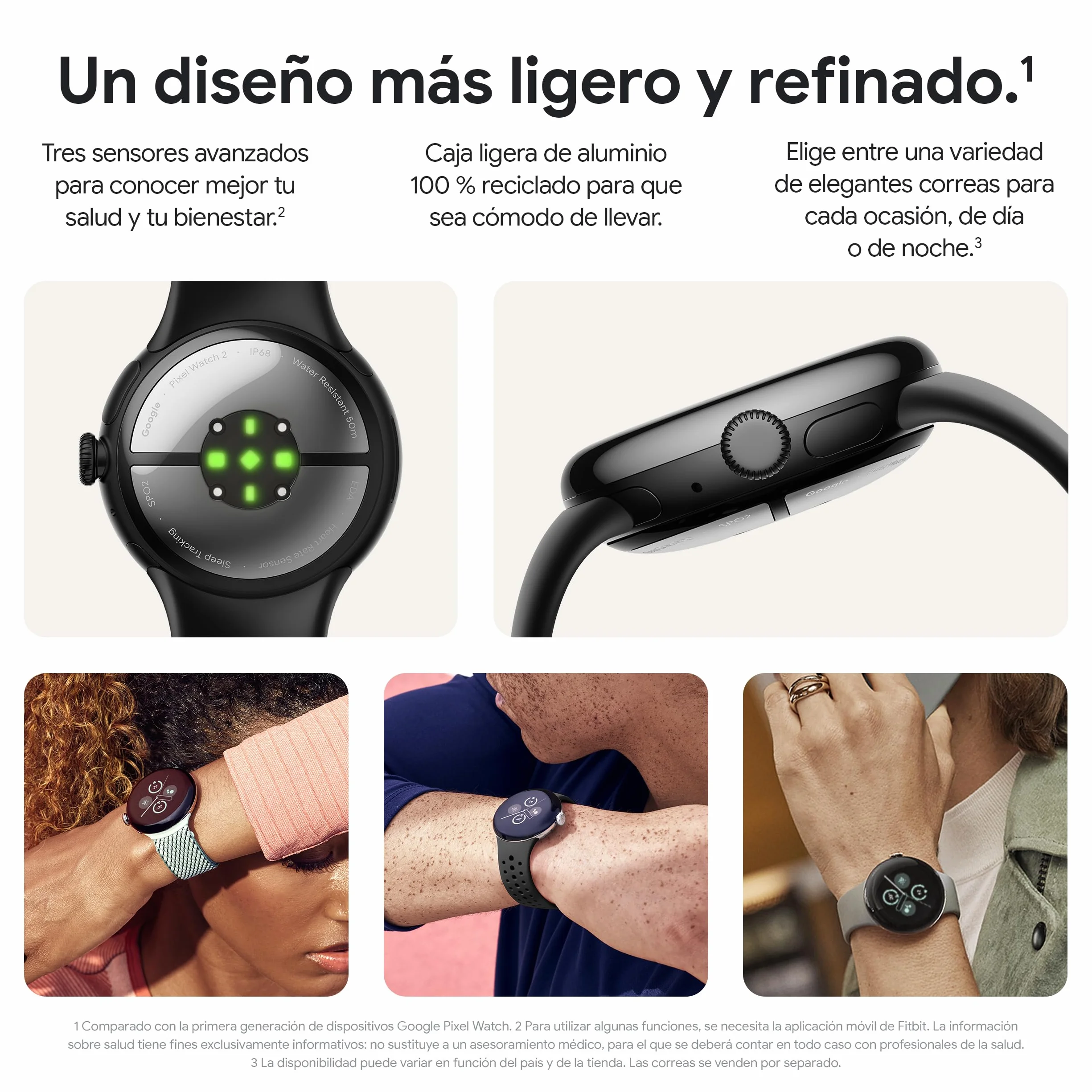 Google Pixel Watch 2 con cardiofrequenzimetro Fitbit, gestione dello stress e sicurezza, smart watch Android, cassa in alluminio nero opaco, ossidiana, WiFi (rinnovato)