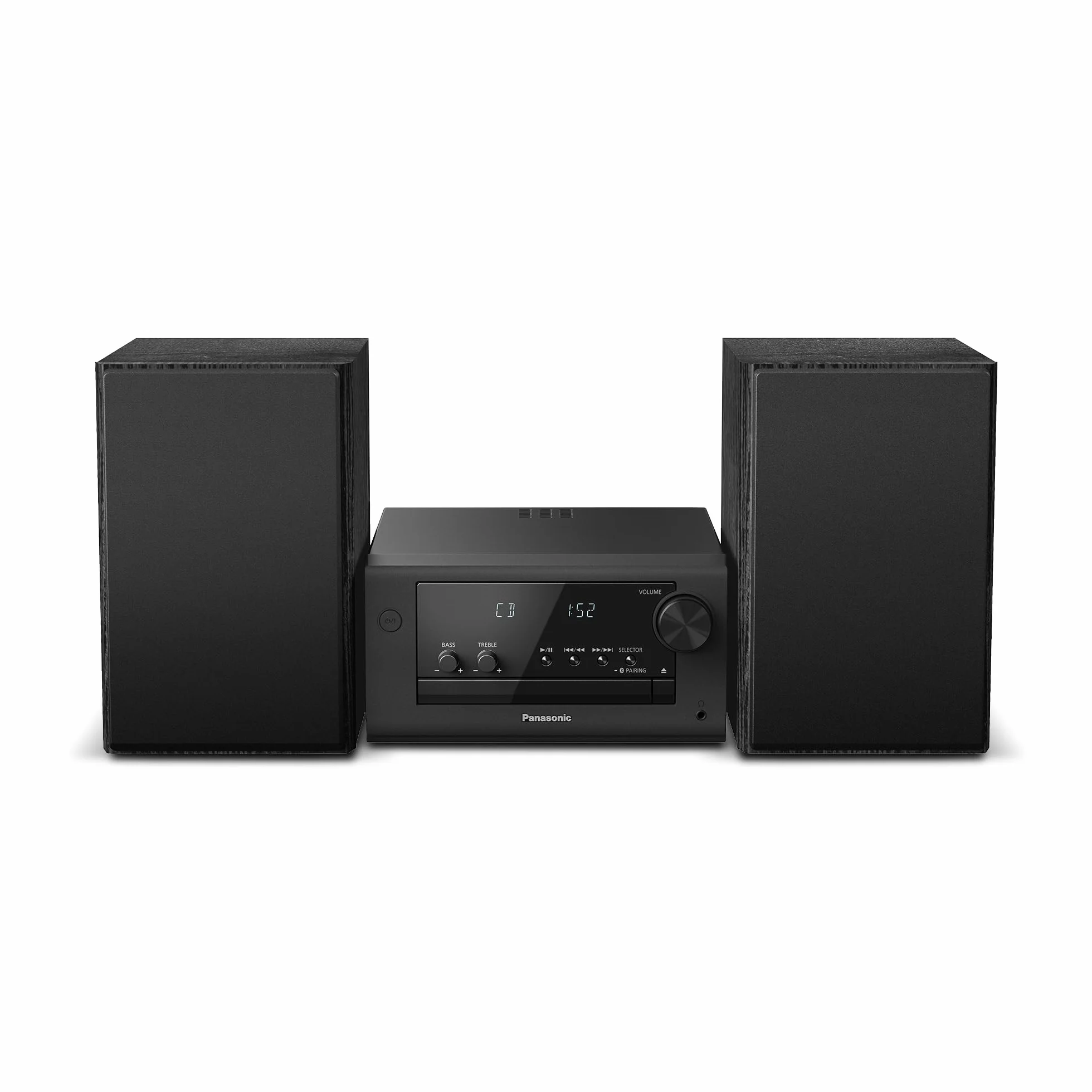 Panasonic SC-PM702EG-K Neat Impianto Stereo Compatto Micro Hi-Fi con CD, Radio DAB+/FM, USB e Bluetooth, Altoparlanti 80W, Controllo dei Bassi, Nero.