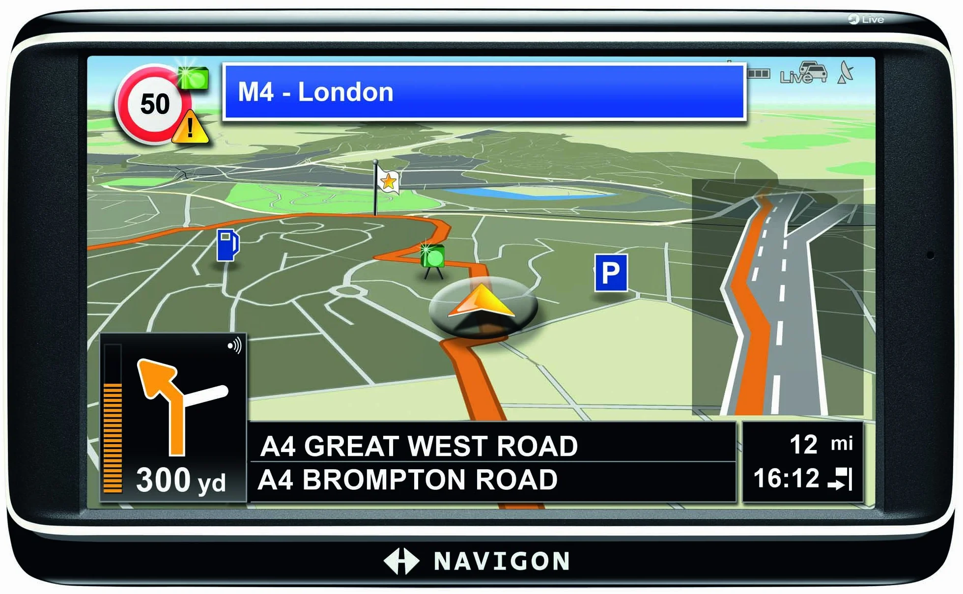 70 PLUS LIVE 5" Touch screen 201g Nero navigatore