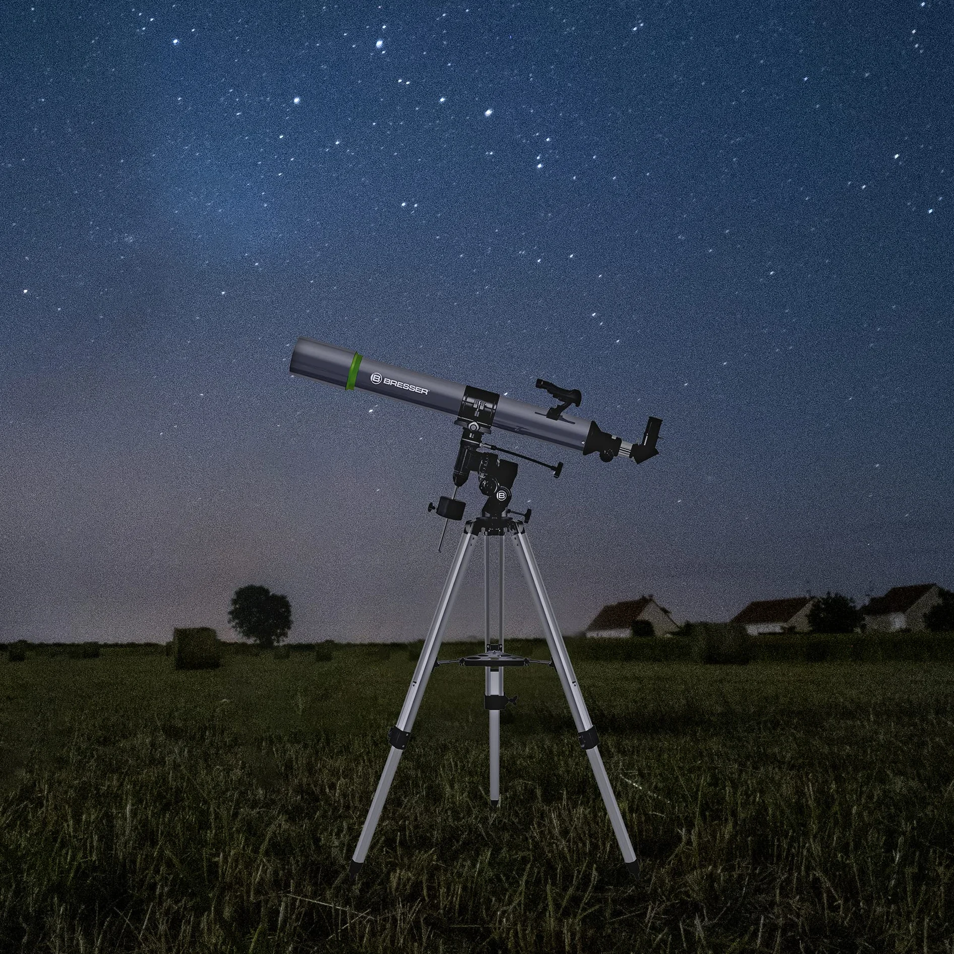 BRESSER SpaceExplorer, 90/900 EQ3 TELESCOPIO ASTRONOMICO, nero/grigio
