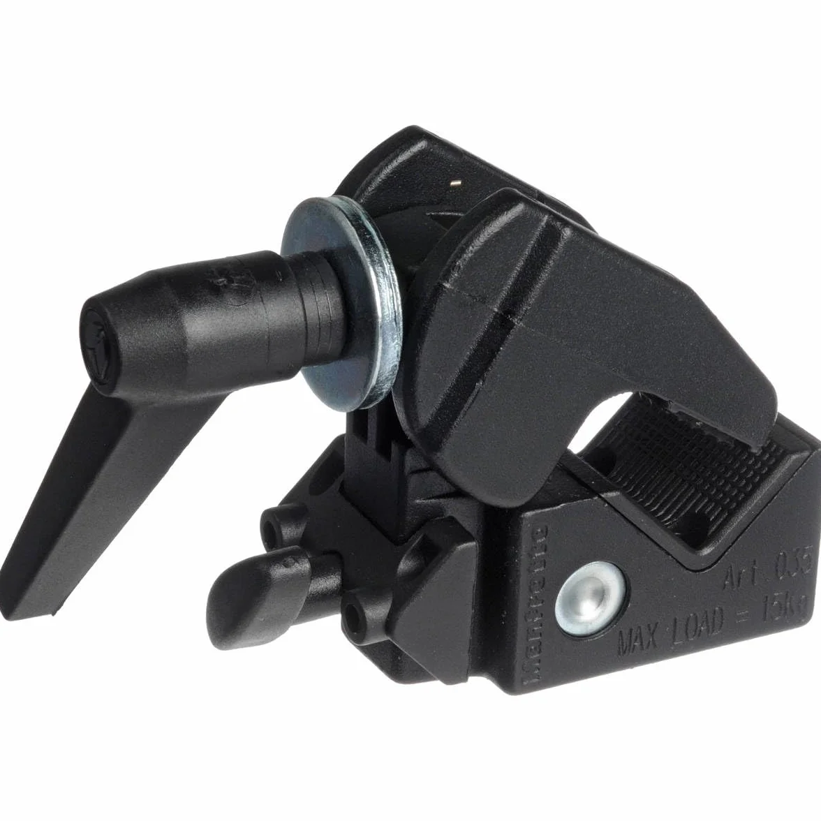 Manfrotto 035 Super Clamp Morsetto con Blister, Capacità di Carico 15 Kg, in Alluminio, Nero