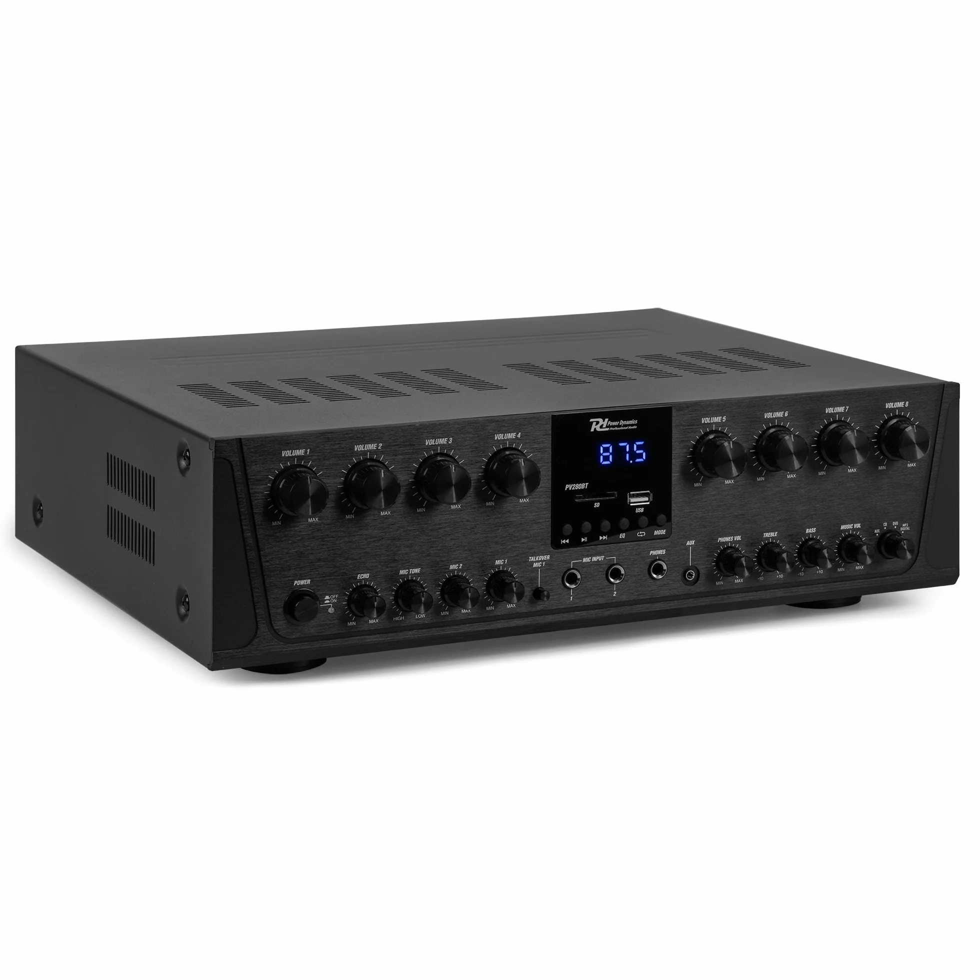 IMPIANTO AUDIO FILODIFFUSIONE 8 ZONE AMPLIFICATORE CON BLUETOOTH+CASSE AUDIO (ALTOPARLANTI NERI)