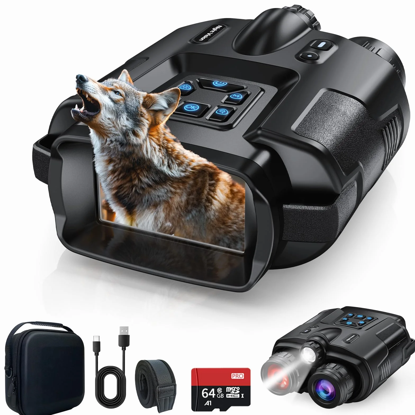 Binocolo Visione Notturna Schermo 3.3’’ TFT