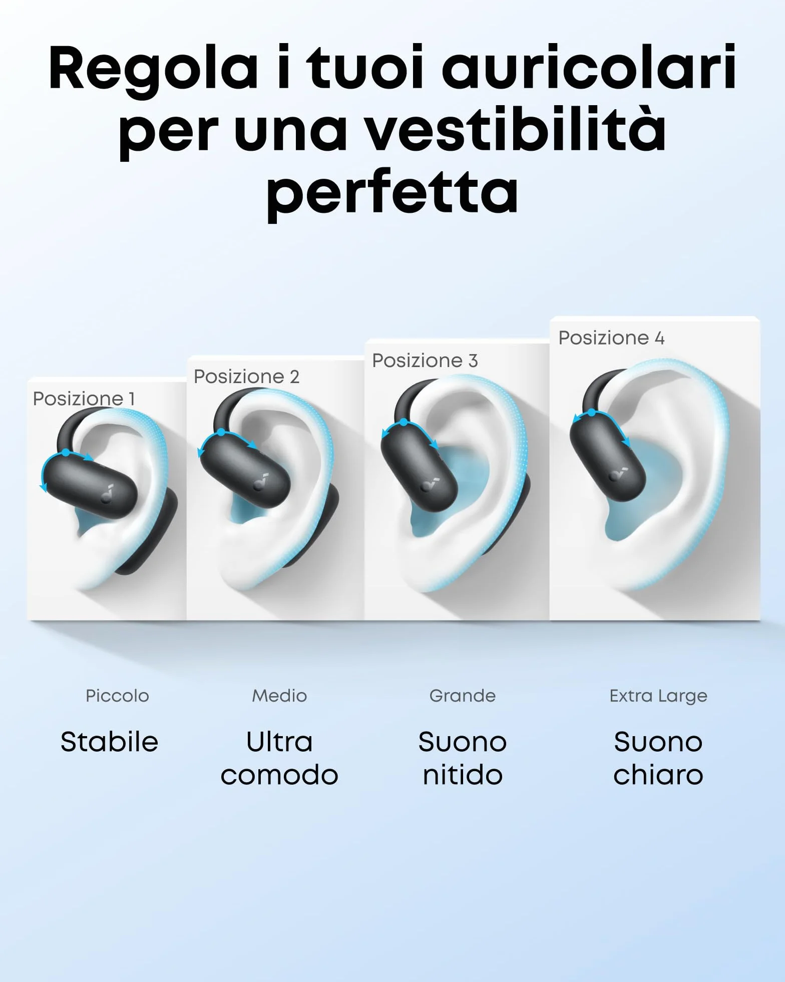 Soundcore AeroFit 2 di Anker, auricolari regolabili open-ear, bassi x2 più potenti, fino a 42 ore di ascolto, certificazione IP55, chiamate nitide, ricarica wireless e traduzione in tempo reale