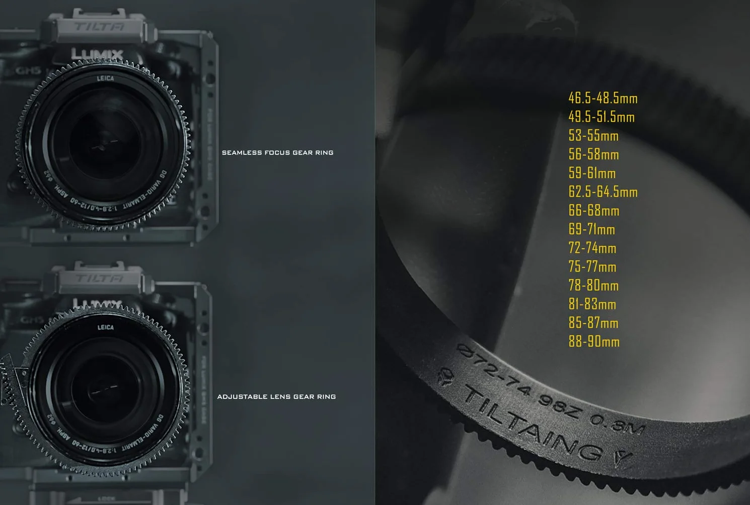 12x Tilta TA-FGR Tiltaing Seamless Focus Gear Ring 360 ° Rotation Silent Follow Focus Ring For DSLR Camera Accessories