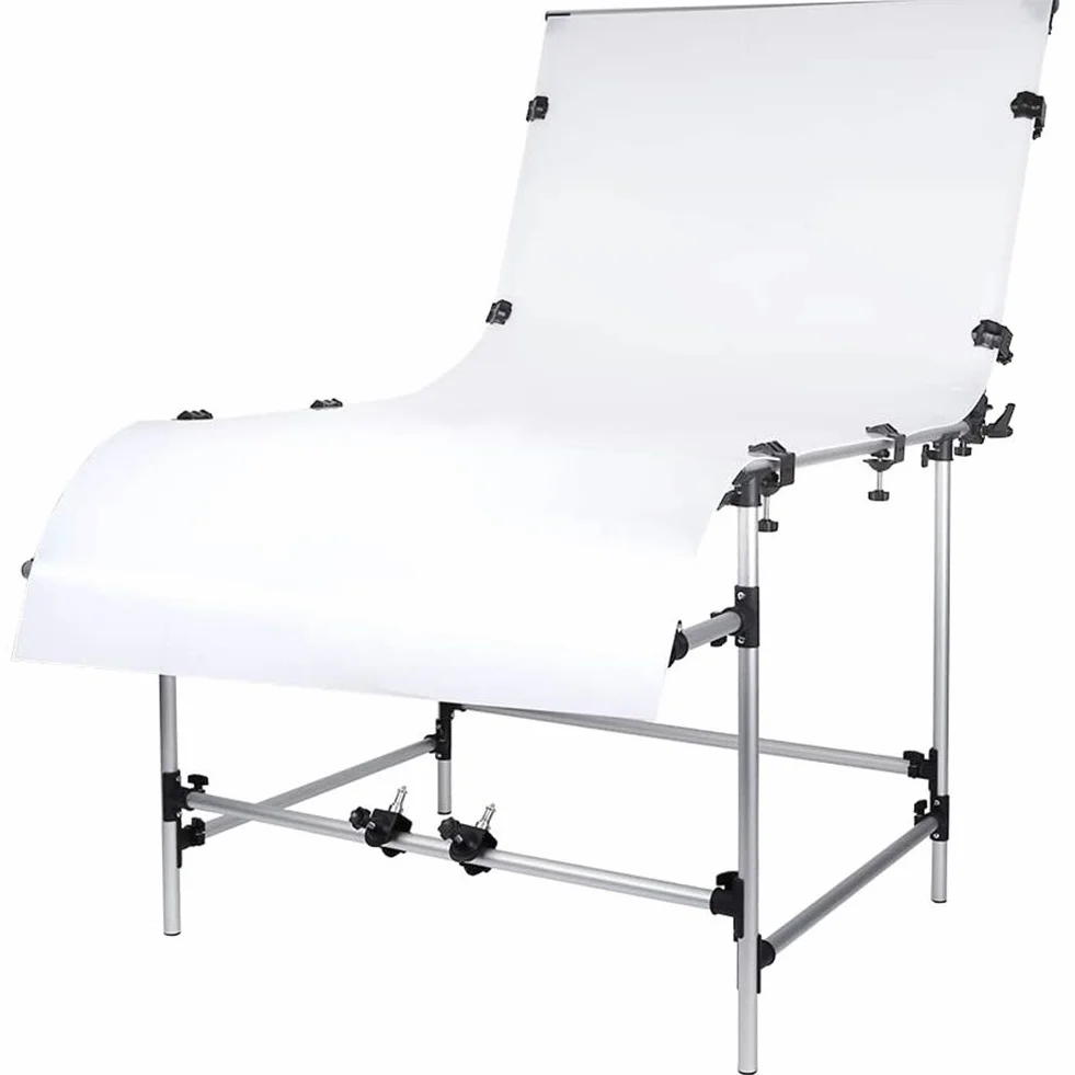 Grande tavolo da tiro da studio Natura morta Display prodotto Tiro morsetto da tavolo, 100 x 200 cm, regolabile fotografia Display sfondo resistente tavolo di ripresa