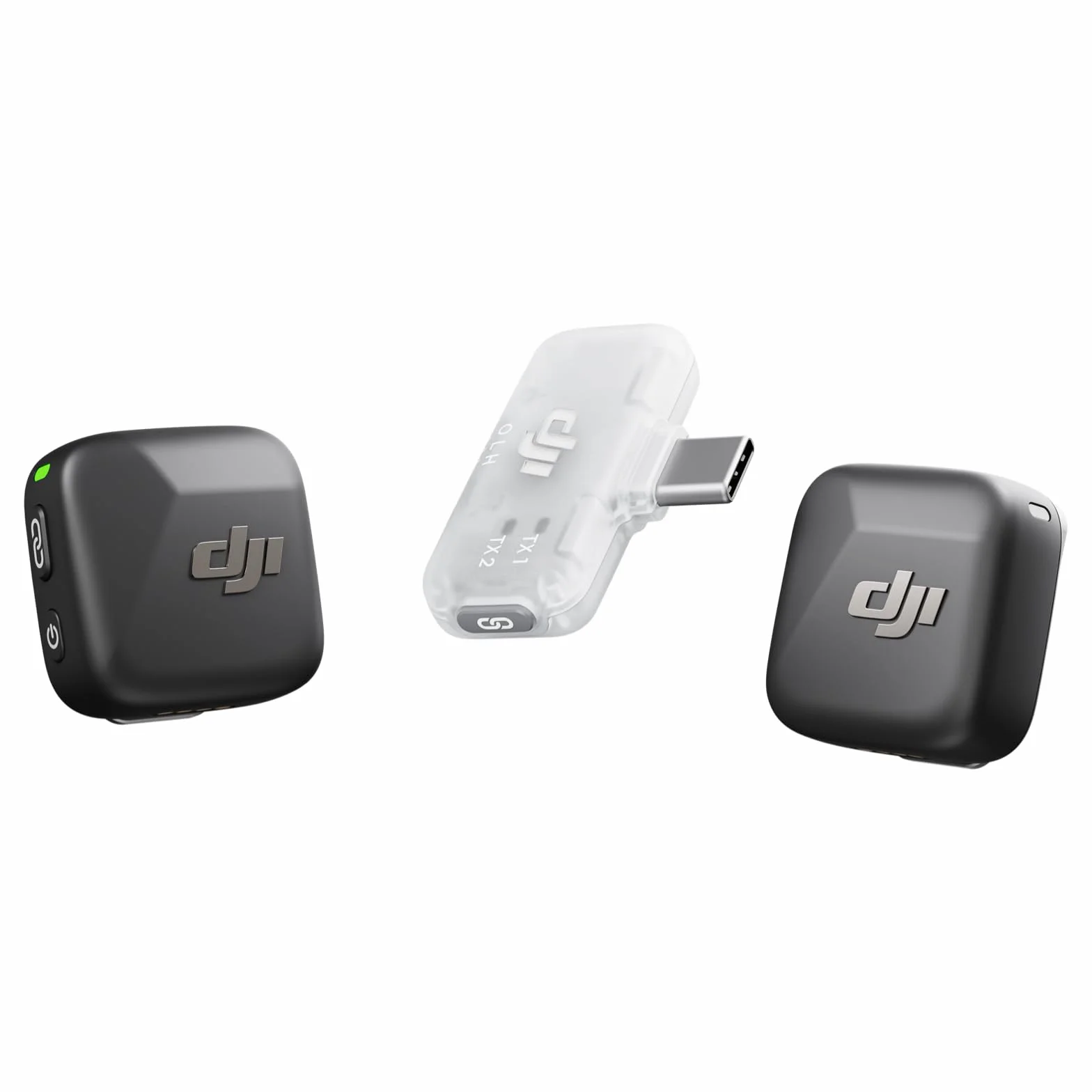 DJI Mic Mini wireless lavalier microphone per iPhone 17/16/15 Android PC tablet, 300 m range, cancellazione rumore, vlog