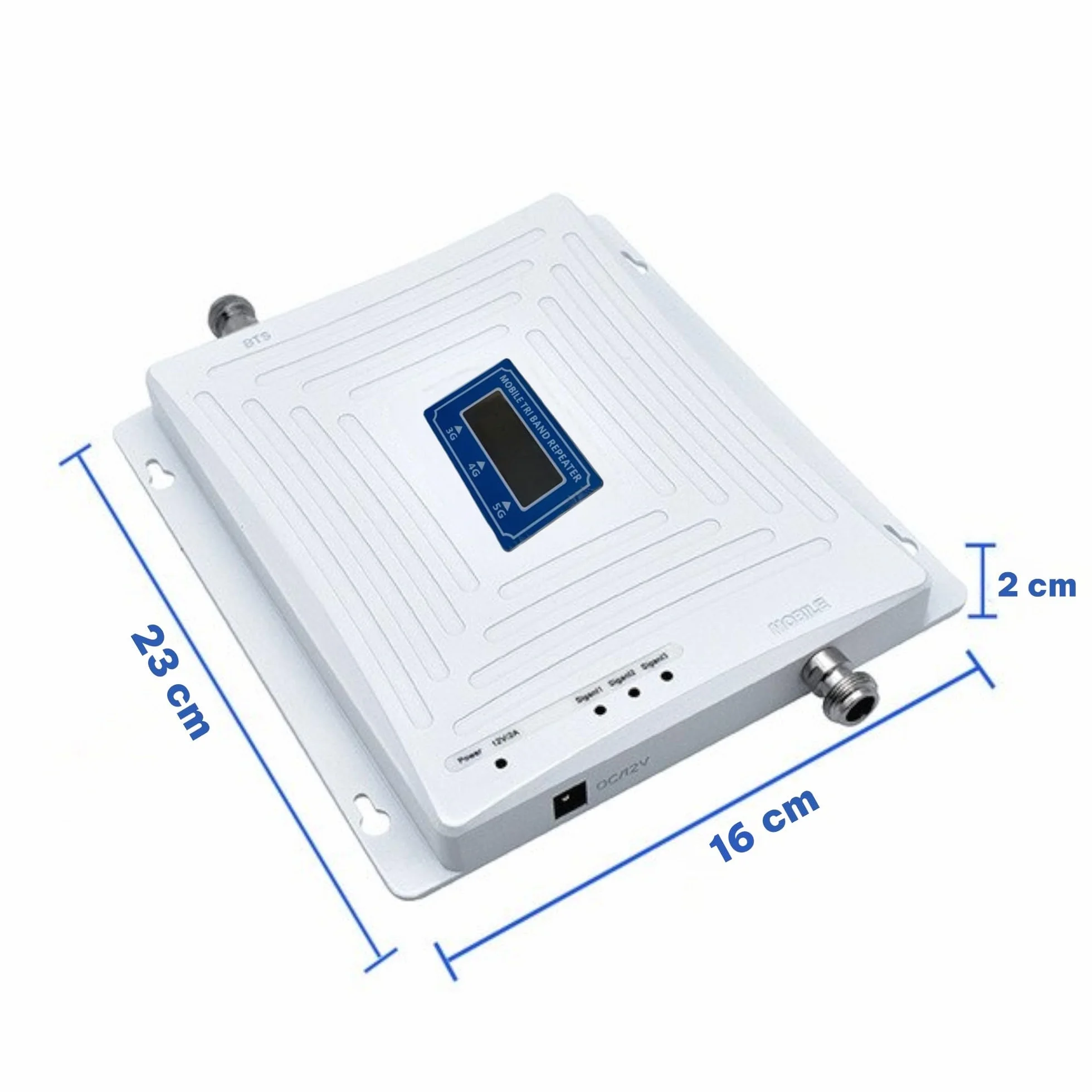 Topolenashop Amplificatore Segnale Cellulare 3G/4G/5G Tri Banda – Ripetitore Universale con Antenna Interna/Esterna, Copertura 500 m² – Compatibile Tutti gli Operatori – Cavi e Alimentatore Inclusi