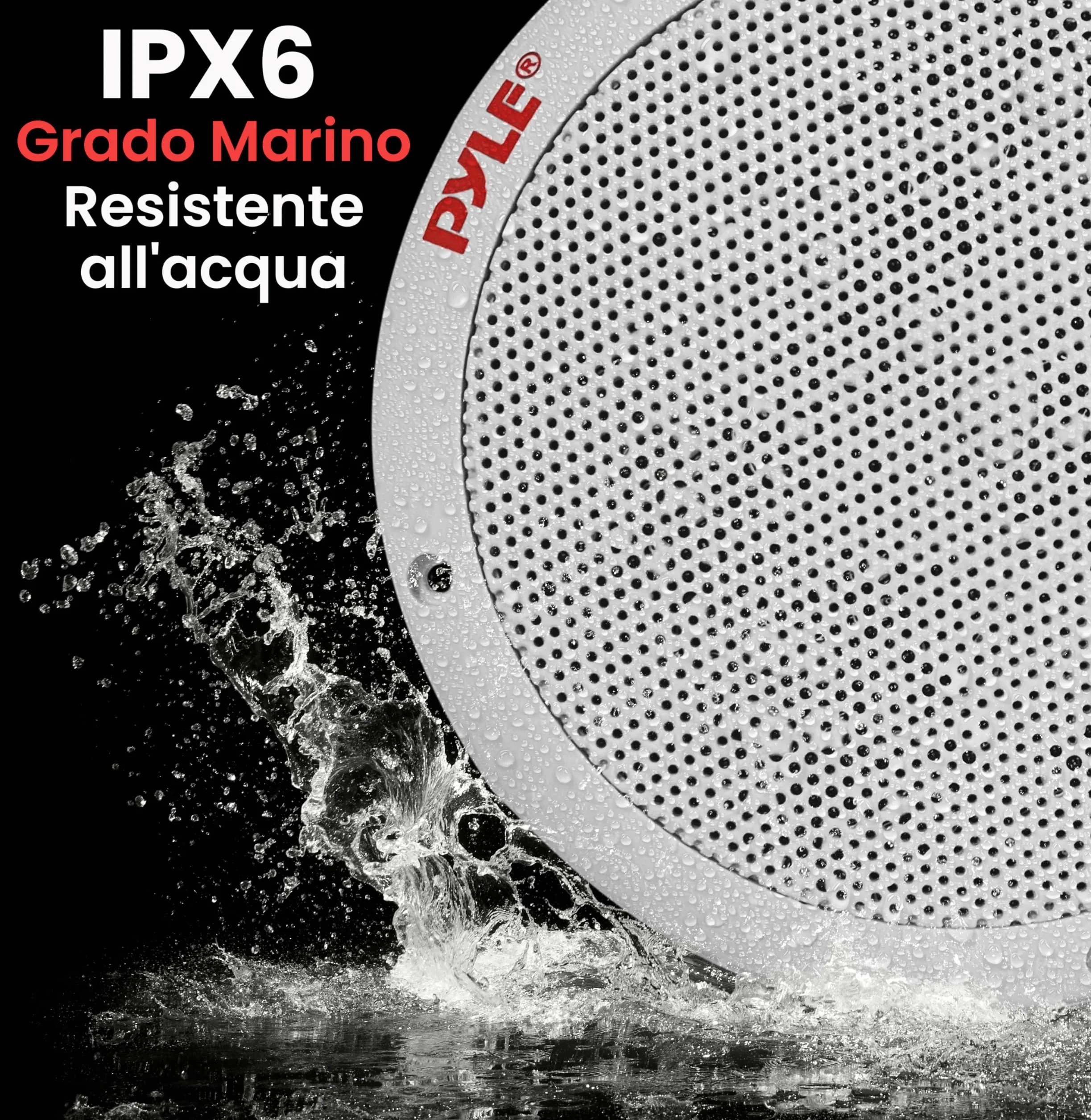 Pyle Altoparlanti Marini 16,5 cm 2 Vie, Casse Audio Impermeabili Resistenti alle Intemperie, Sistema Stereo Esterno 400 Watt, Casse Cono in Polipropilene e Gomma Butilica, Speaker 1 Coppia Bianco