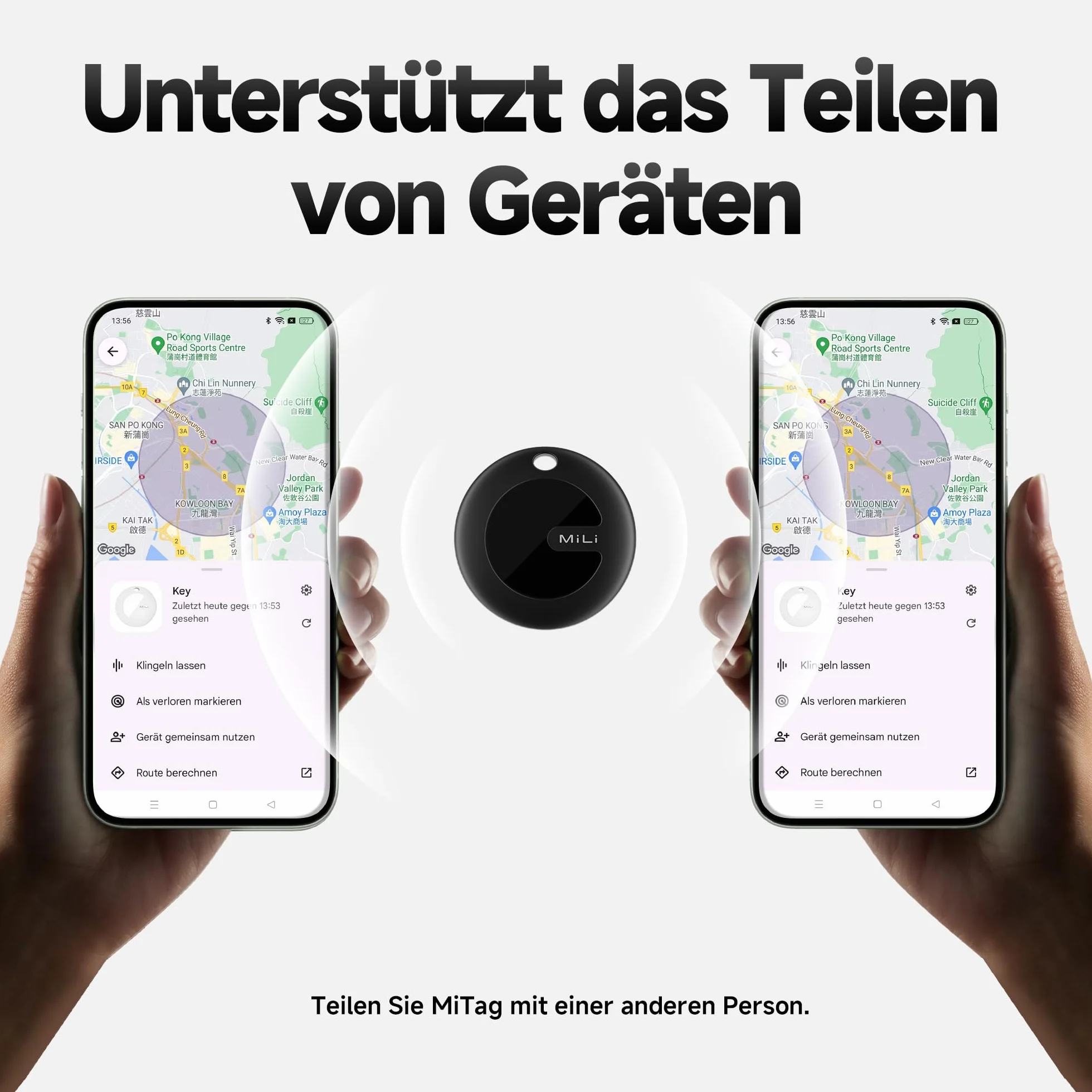 MiTag Smart Tracker Tag, Localizzatore Bluetooth Compatibile con Trova dispositivo (Solo Android), Trova Oggetti e Chiavi/Bagagli/Valigie/Zaini, Portafogli/Batteria Sostituibile, Nero-4Pack