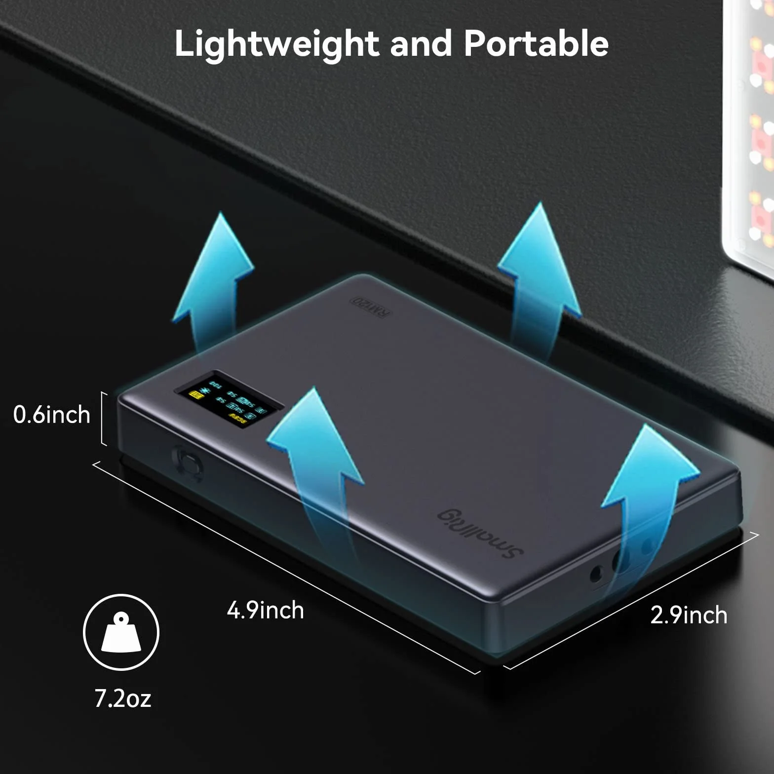 SMALLRIG RGB Video Light, RM120 Portatile On Camera Light, 5000mAh 2500K-8500K CRI 98+, Illuminazione per videoconferenza professionale Full Color LED Light Panel per Vlog, Photography - 3808