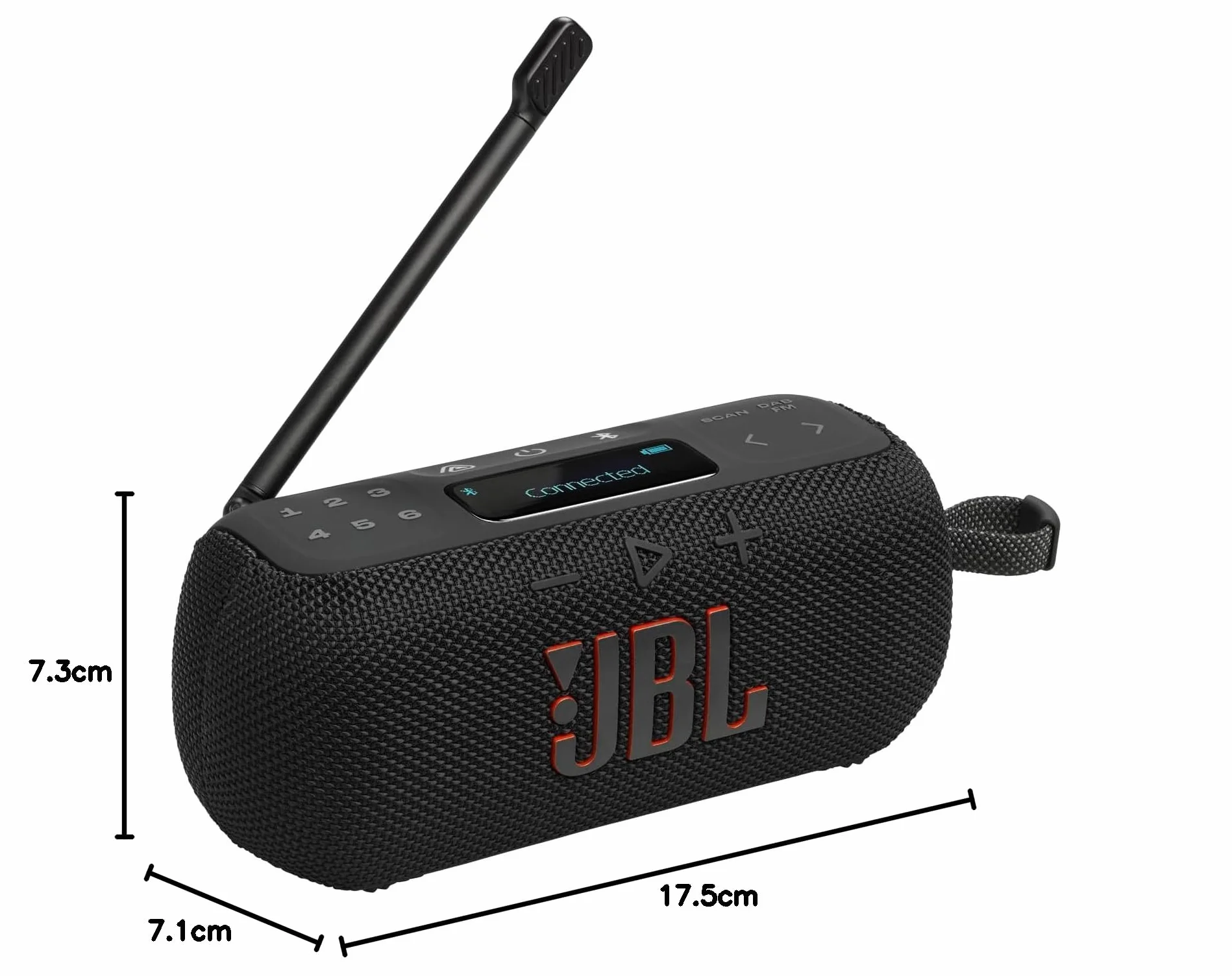 JBL Tuner 3, Radio Bluetooth Portatile, DAB/DAB+/FM, 6 Preimpostazioni, Fino a 15 H di Riproduzione, Impermeabile e Antipolvere IP68, Multi-Speaker Auracast, Compatibile con App JBL Portable, Nera