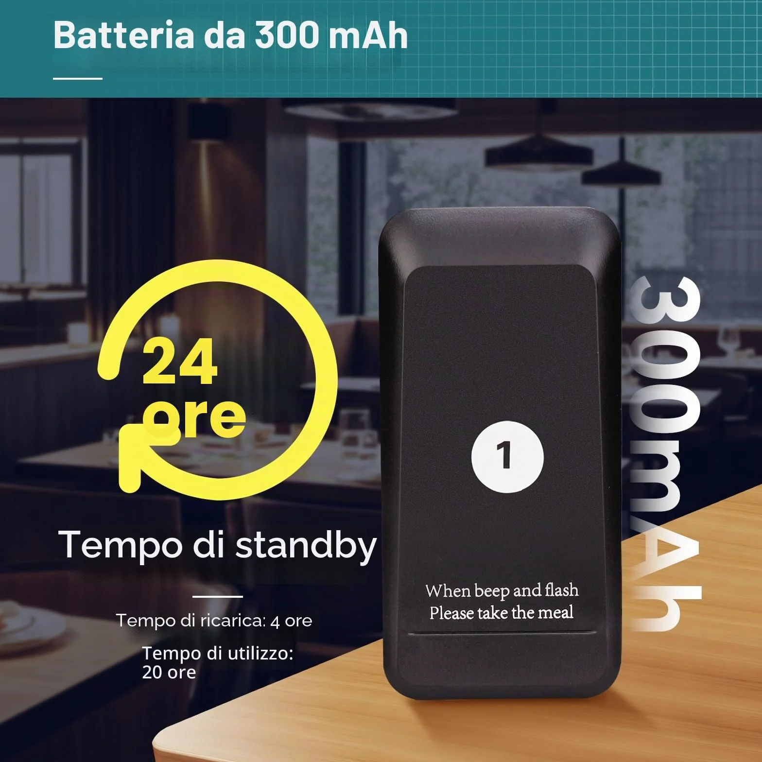 Retekess TD157 Cercapersone Ristorante, 500M Pager Ristorante, 16 Cercapersone, Batteria da 300 mAh, il Segnale Può Attraversare le Pareti, Facile da Configurare, Pager Clienti per Bar, Hotel, Negozio