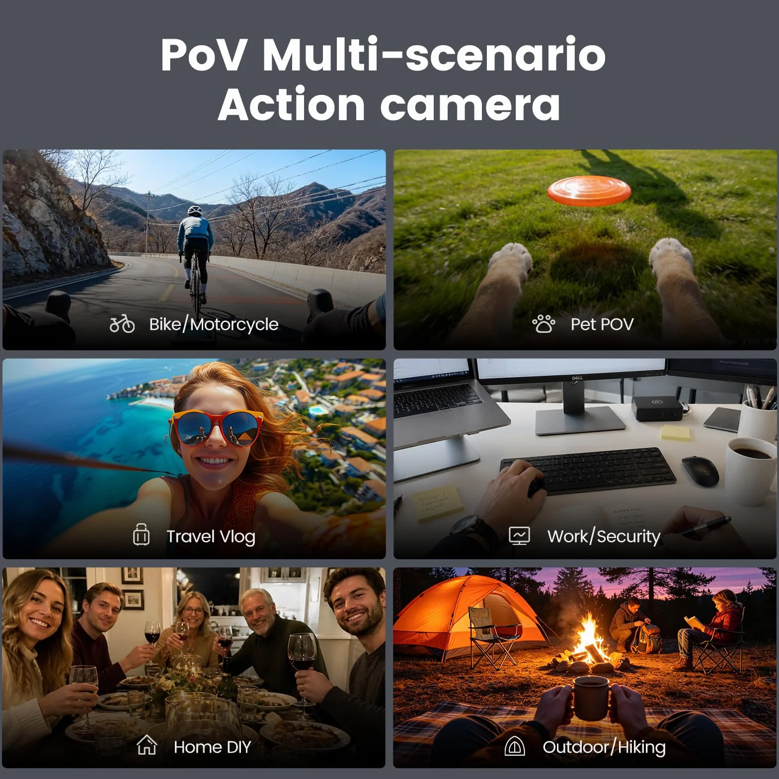4K Mini Action Cam – Body Cam Magnetica con WiFi, Telecamera Indossabile con Stabilizzazione a 6 assi, Batteria Espandibile, POV Camera per Moto/Viaggi/Animali domestici/Casco