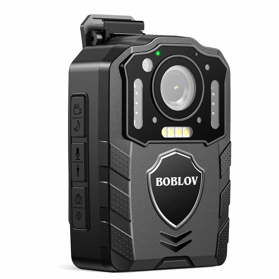 BOBLOV KJ25 1080P 256GB Bodycam Polizia Professionale, 3000 mAh con 10-13 ore di registrazione, Body Cam con visione notturna, per consegne, forze dell'ordine (256GB)