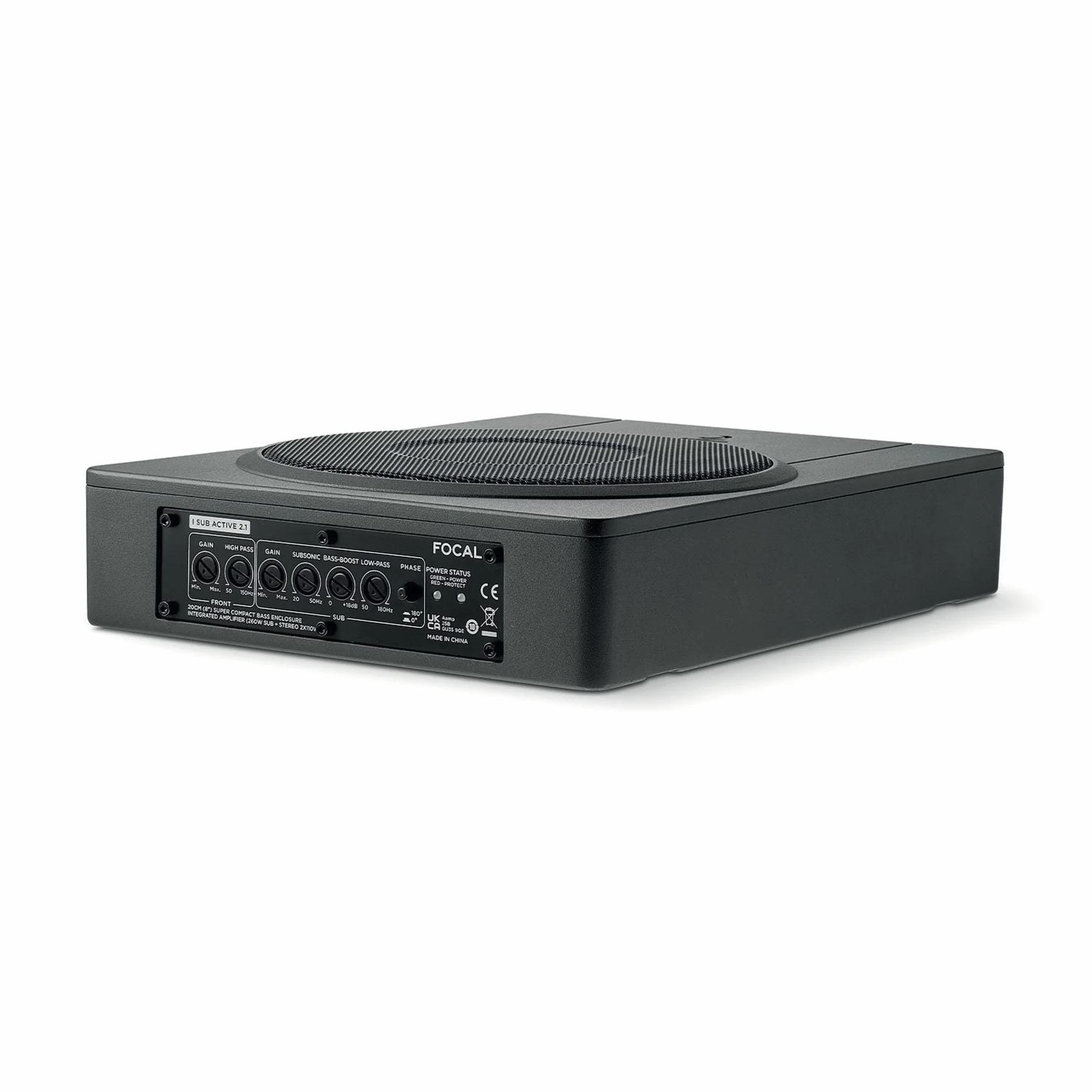 FOCAL ISUB ACTIVE 2.1 Subwoofer Amplificato da Sottosedile con Amplificatore 2 Canali Integrato