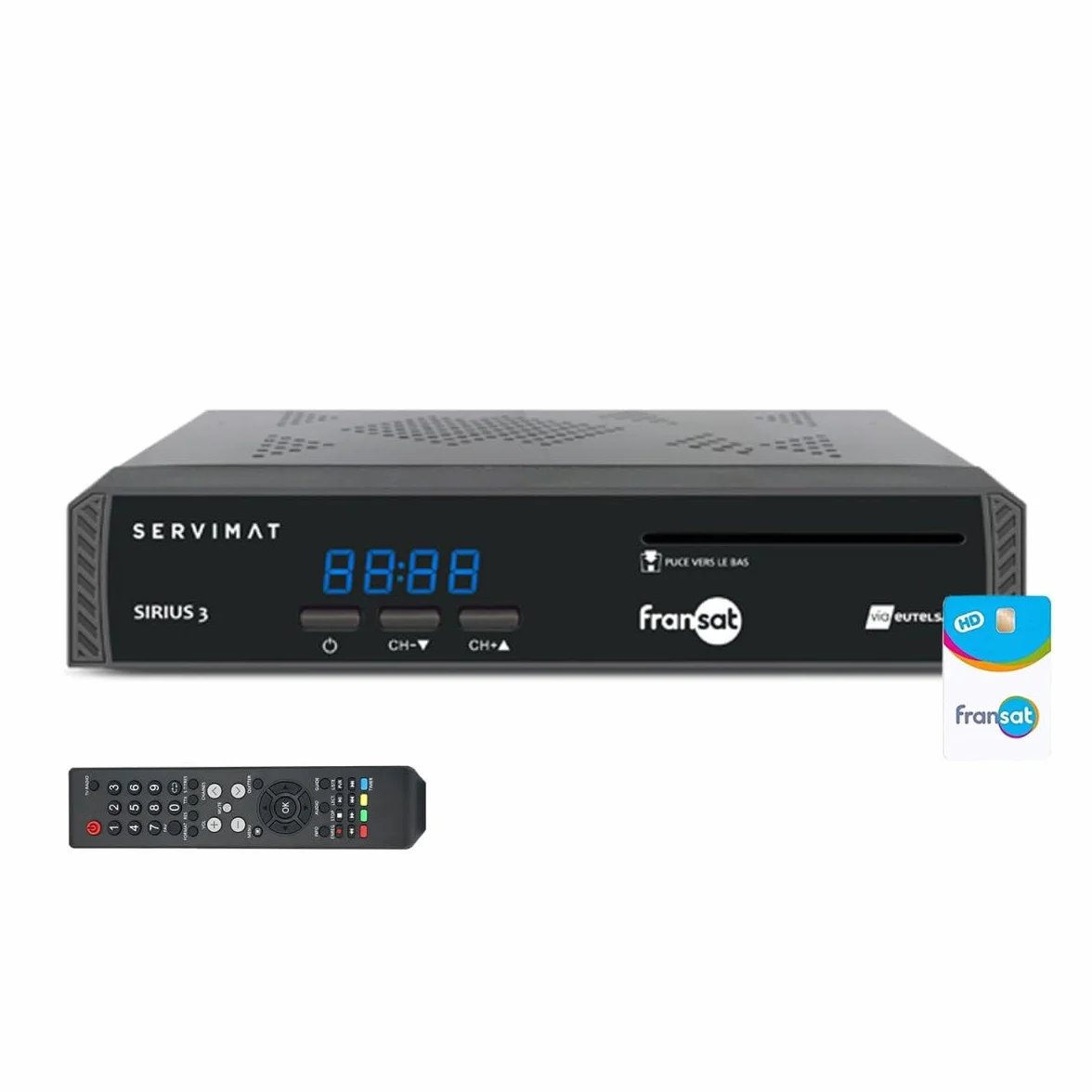 Servimat Sirius - Ricevitore TV satellitare HD + scheda Fransat PC7 Eutelsat 5 W