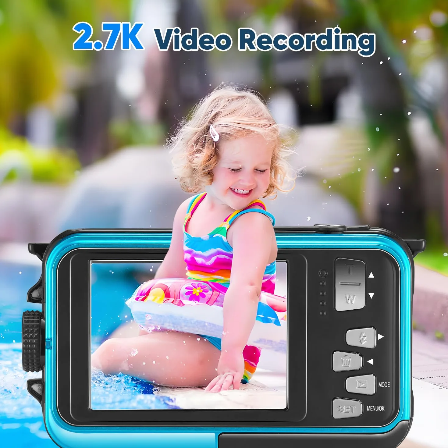 Fotocamere compatte Macchina fotografica digitale macchina fotografica digitale impermeabile Full HD 2.7K 48MP Zoom 16X Impermeabile Impermeabile Dual Kids Vibrationproof