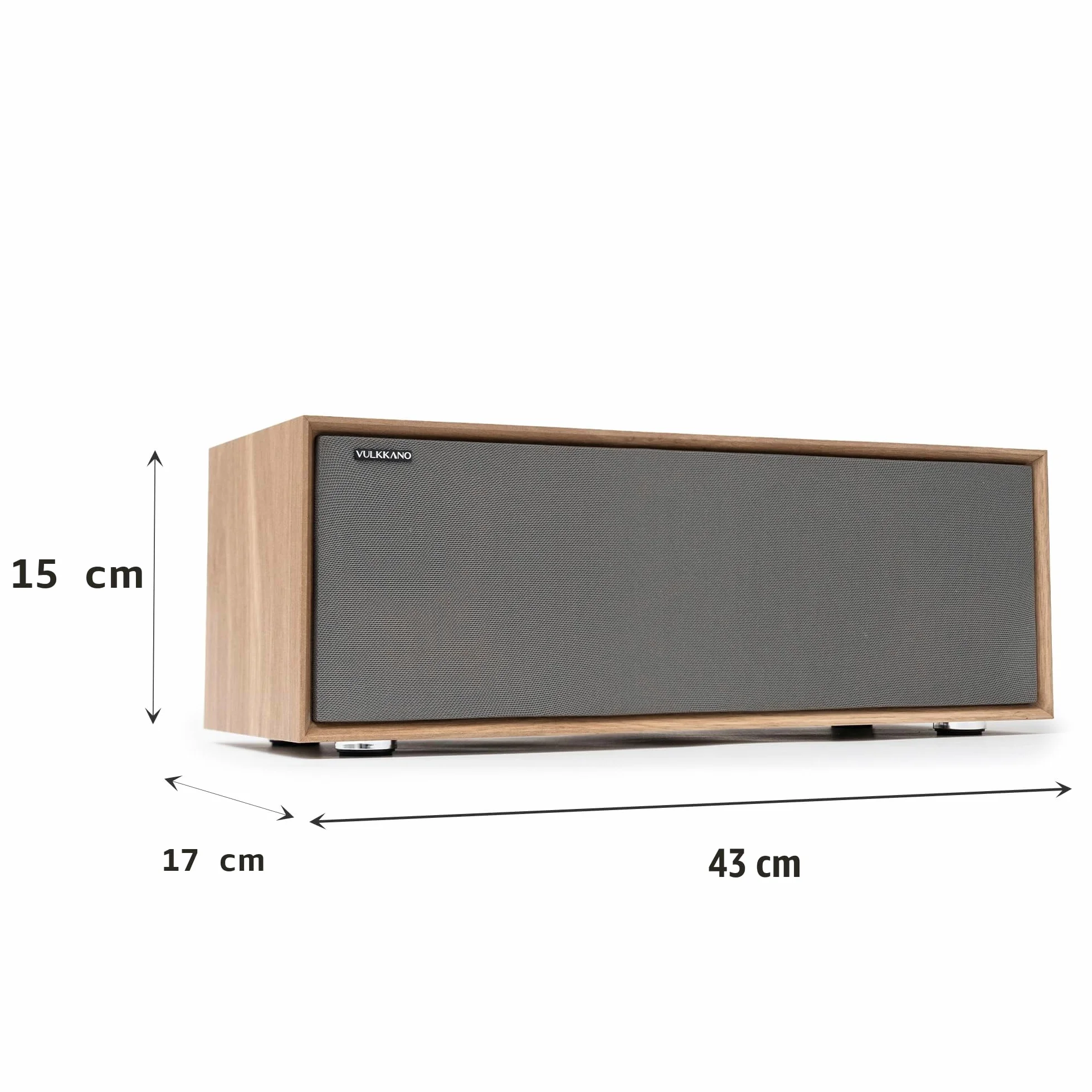 VULKKANO T50 ARC Cassa Amplificata con 50W di Potenza, Woofer da 4" a Doppio Tubo, Bluetooth 5.0, HDMI ARC, Optica, RCA, USB, Telecomando Altoparlante da tavolo, TV o Scaffale, Colore Brown