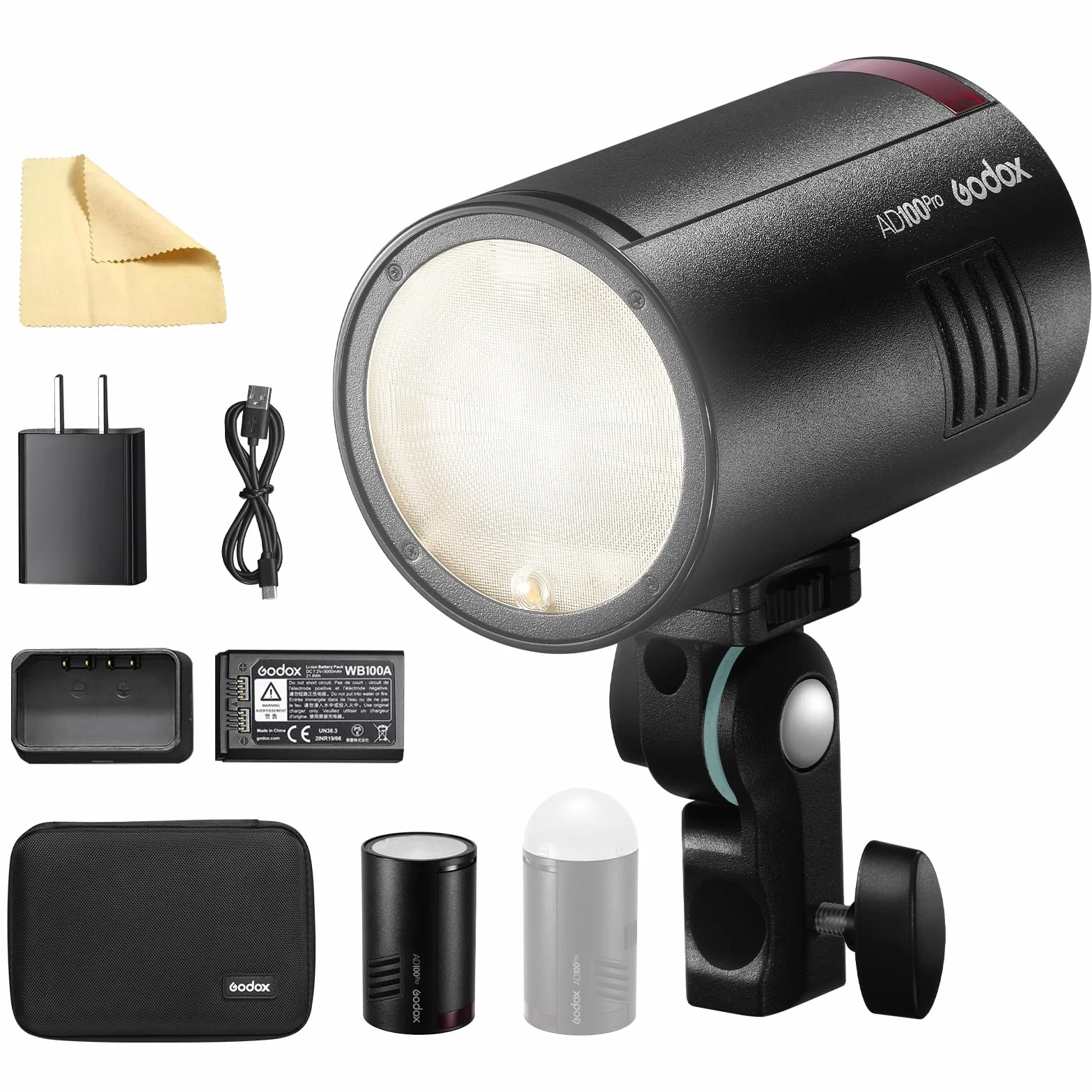 GODOX AD100Pro Nero 100Ws Testa Rotonda TTL HSS Kit Flash Portatile Compatto
