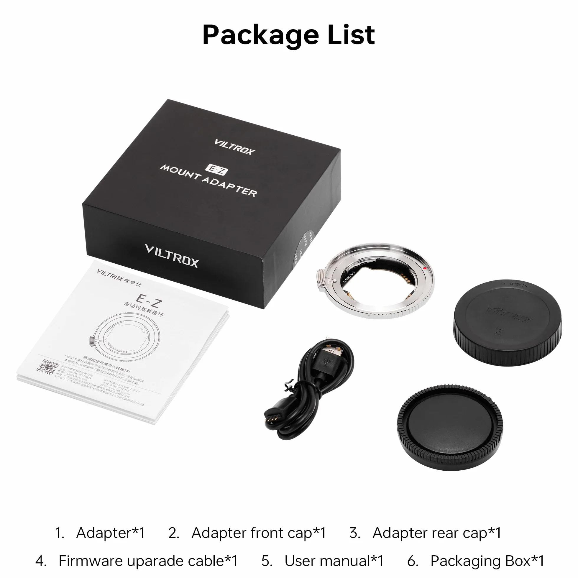 VILTROX E-Z Adattatore per obiettivo, convertitore per obiettivo autofocus Anello adattatore compatibile con obiettivi attacco E per fotocamere mirrorless Nikon attacco Z Z5 Z50 Z6 Z6II Z7 Z7II Zfc