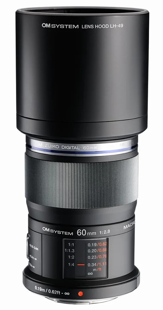 OM SYSTEM M.Zuiko Digital ED 60mm F2.8 Obiettivo macro,ottica Micro Quattro Terzi di alta qualità,resistente alla polvere e agli schizzi,leggero,per natura e ritratti,adatto a tutte le fotocamere MFT